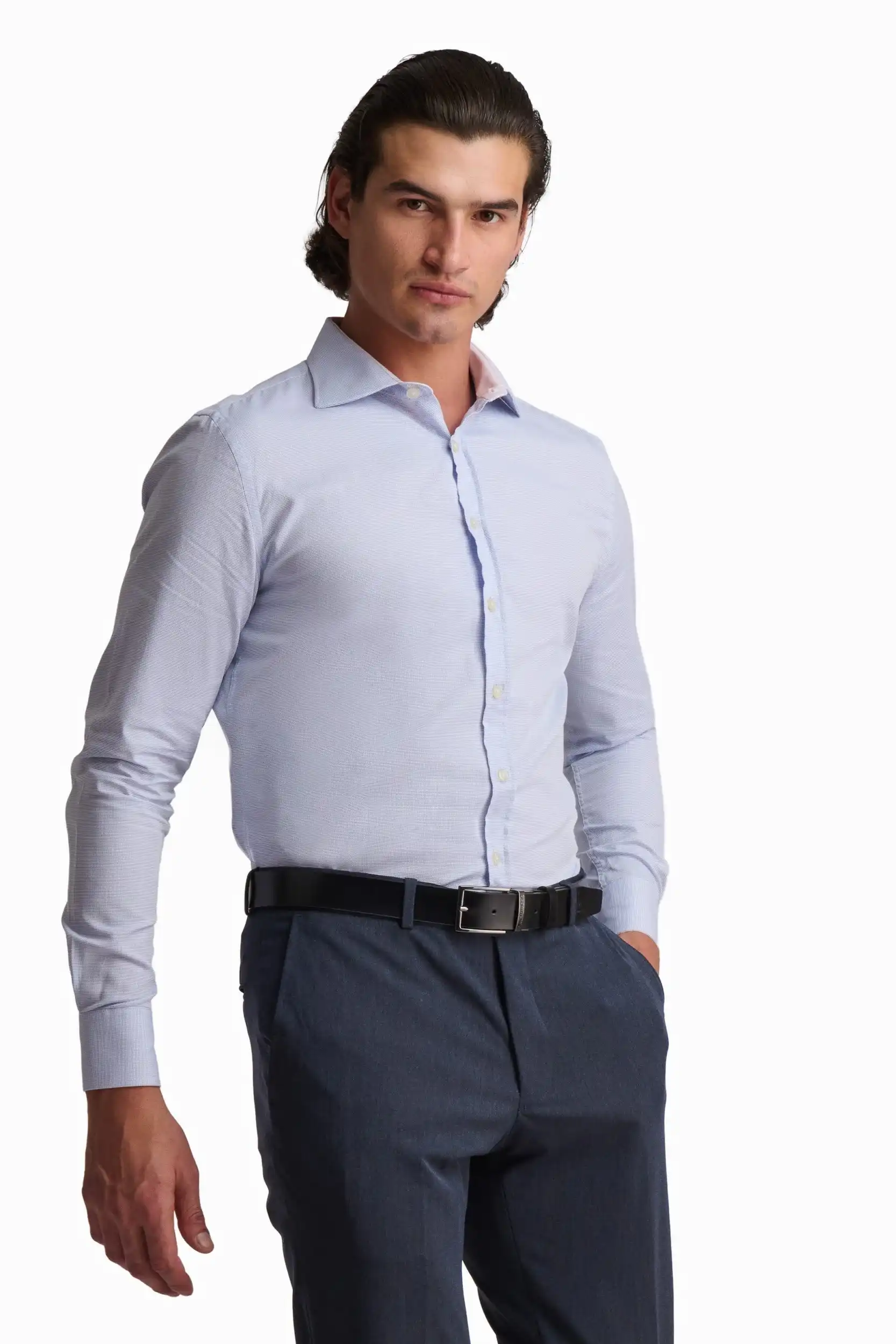 Casual Self Pattern Long Sleeves Shirt - Image 3