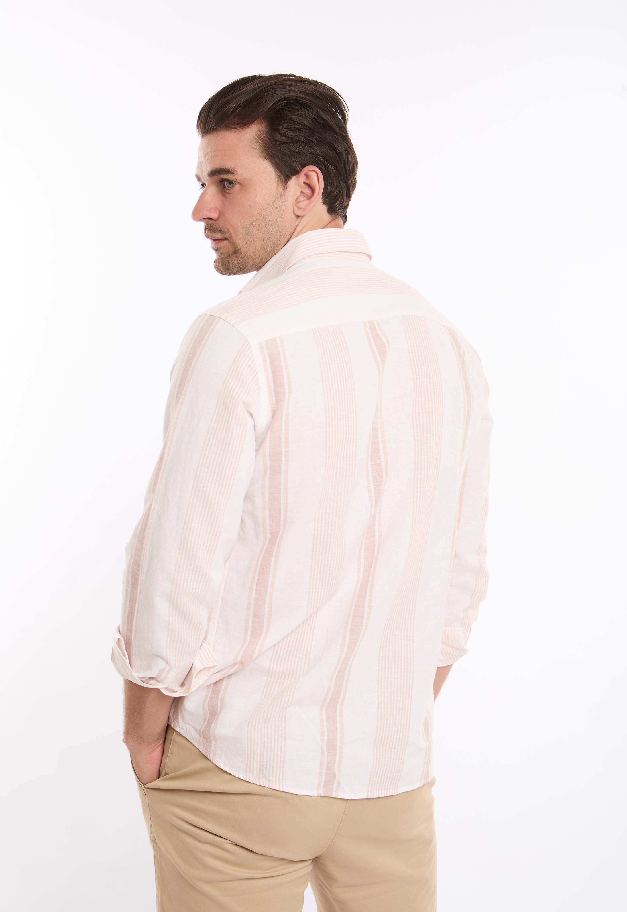 Multiple Stripes with Buttons Down Casual Shirt - Image 3