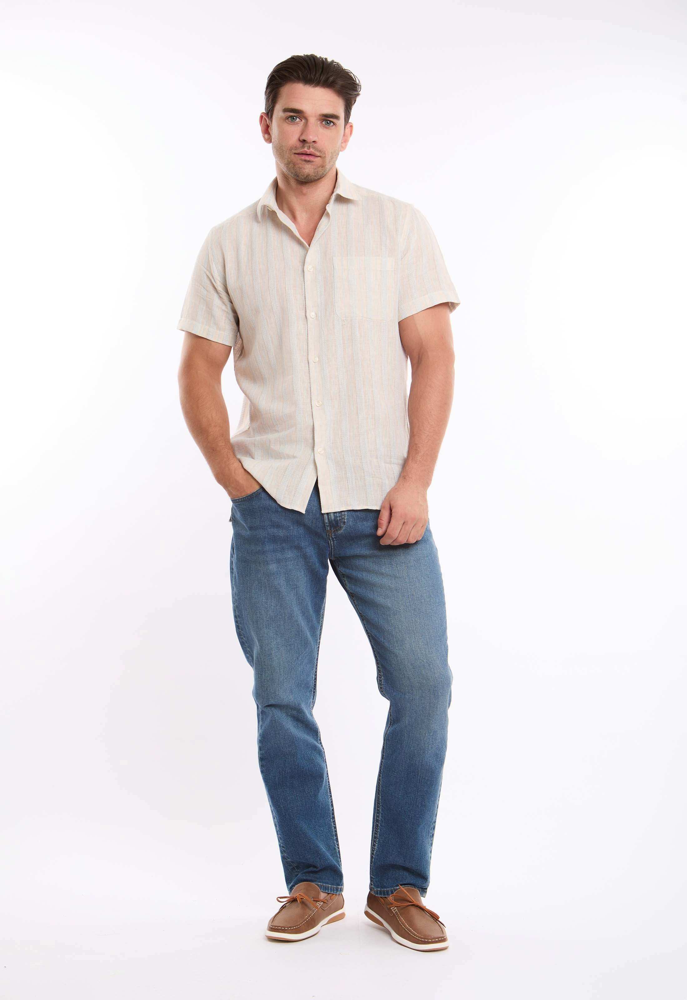 Short Sleeves Striped Shirt with Front Pocket - Image 5