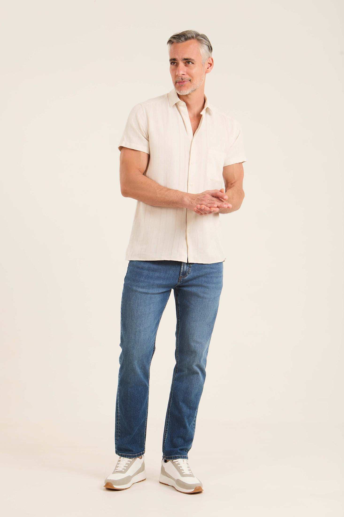 Short Sleeves Buttoned Striped Shirt - Image 4