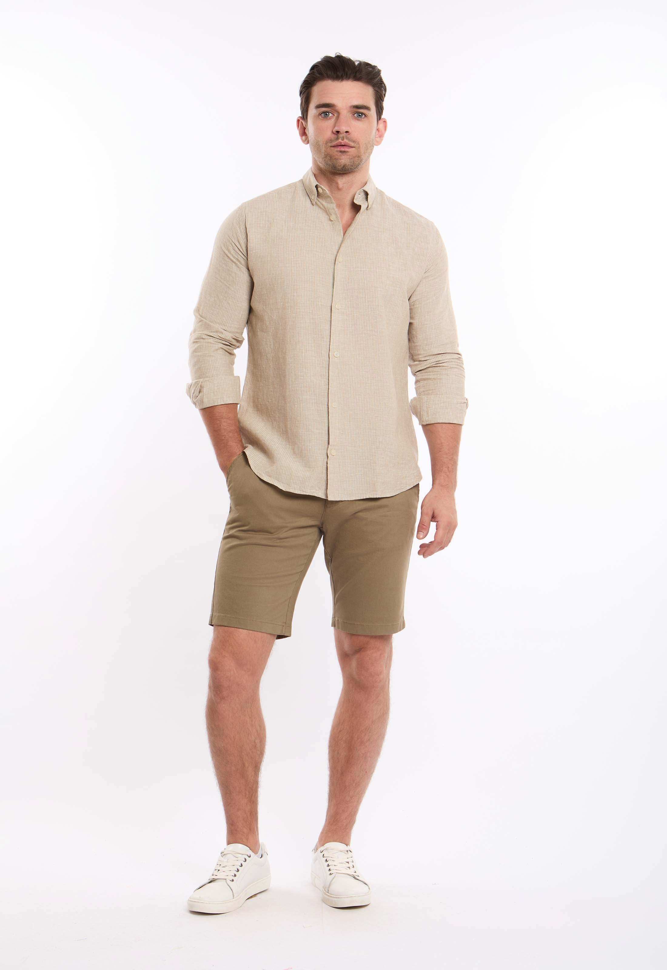 Pencil Stripes Casual Linen Shirt - Image 4