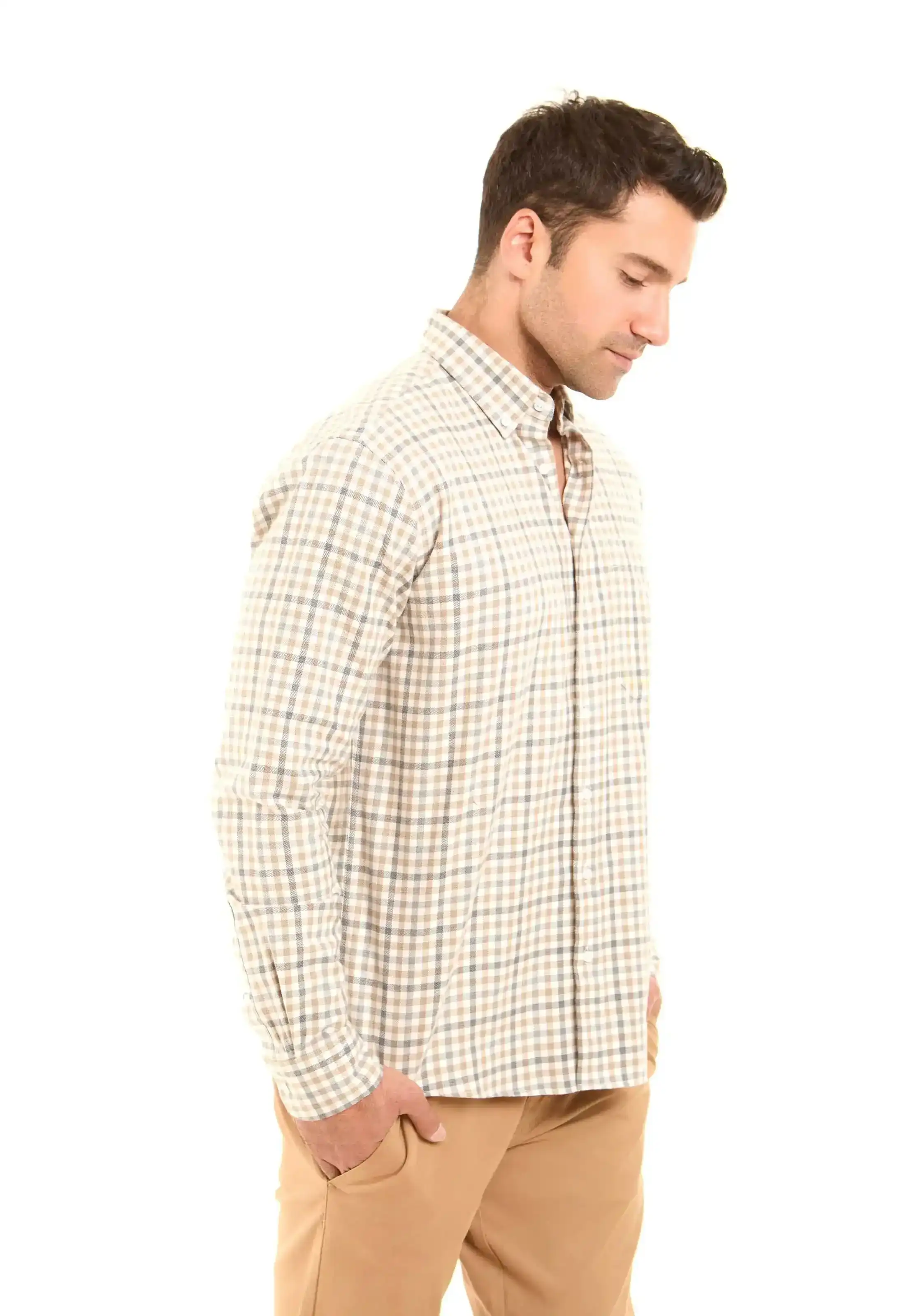 Classic Collar Plaids Casual Shirt - Image 3
