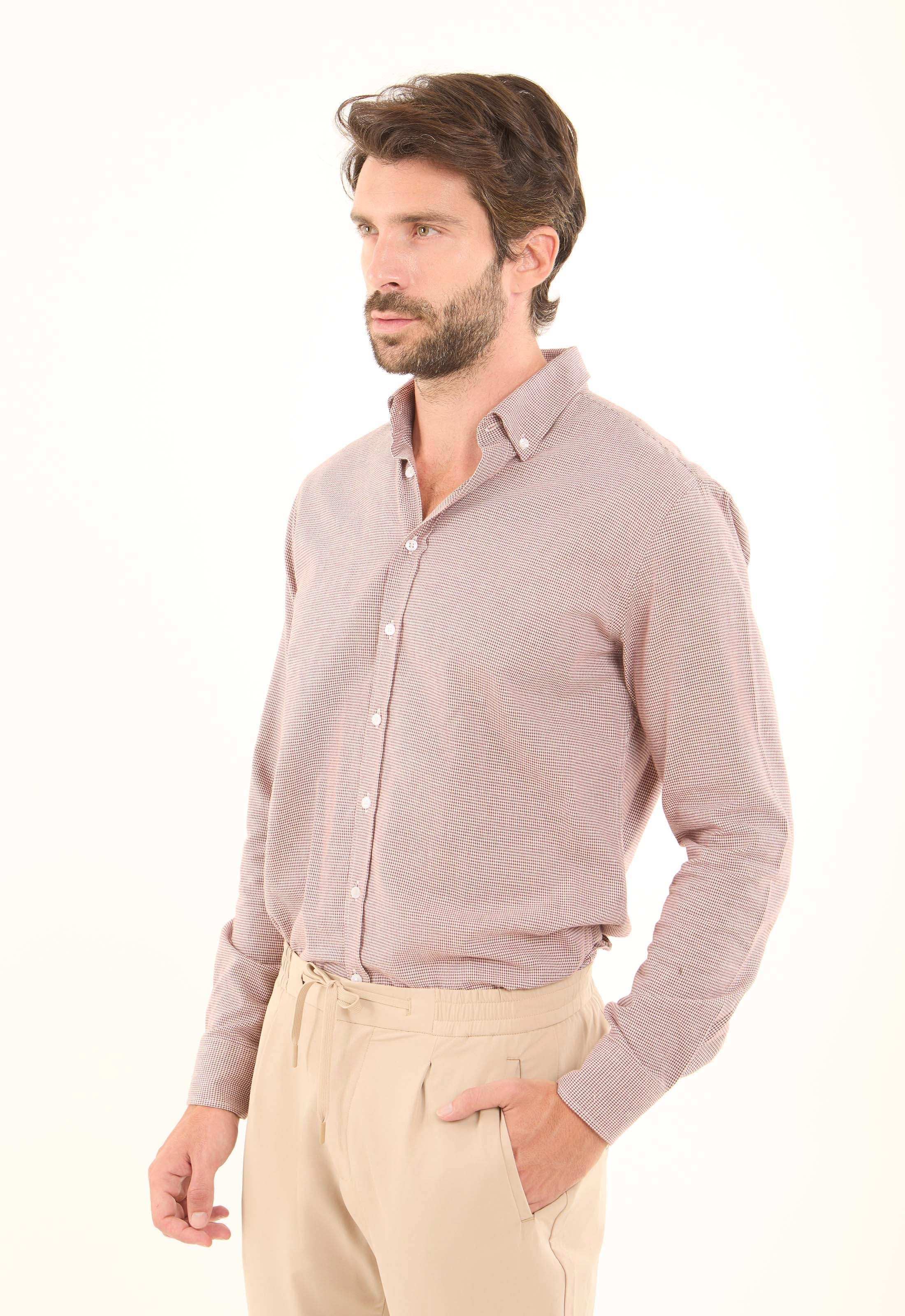 Patterned Long Sleeves Shirt with Classic Collar - Image 2