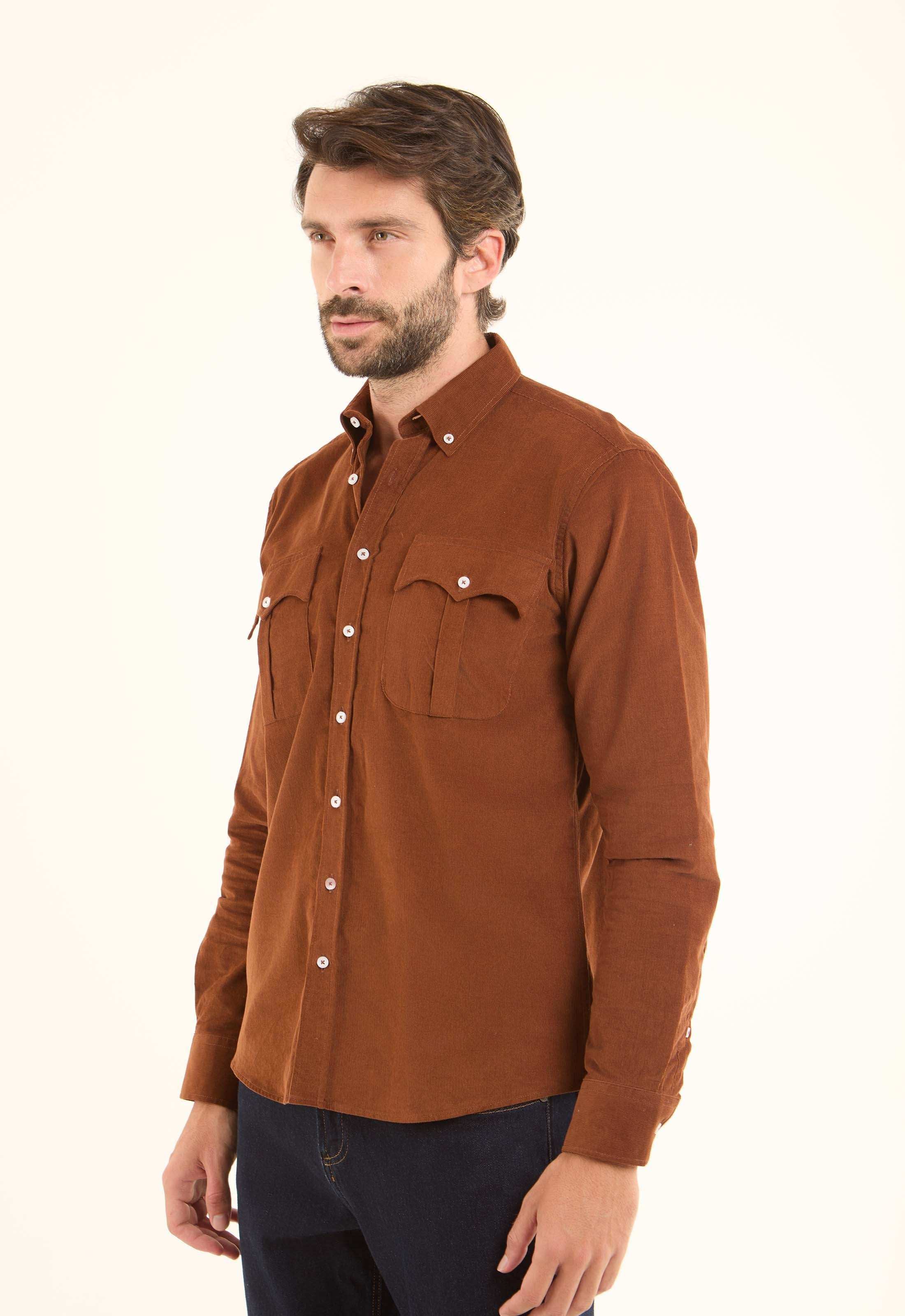 Casual Ribbed Long Sleeves Shirt with Pockets - Image 3