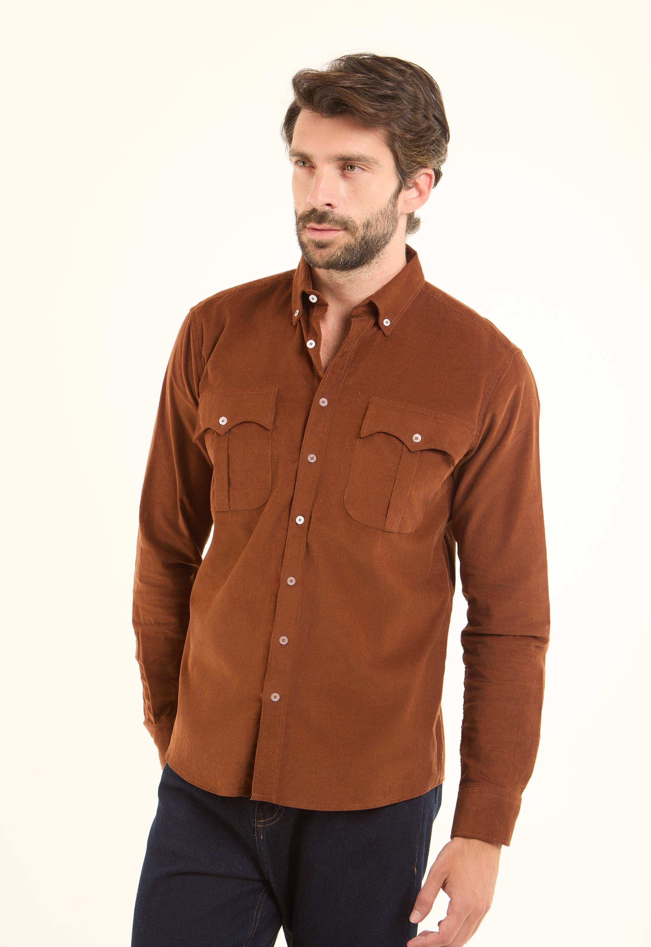 Casual Ribbed Long Sleeves Shirt with Pockets - Image 6