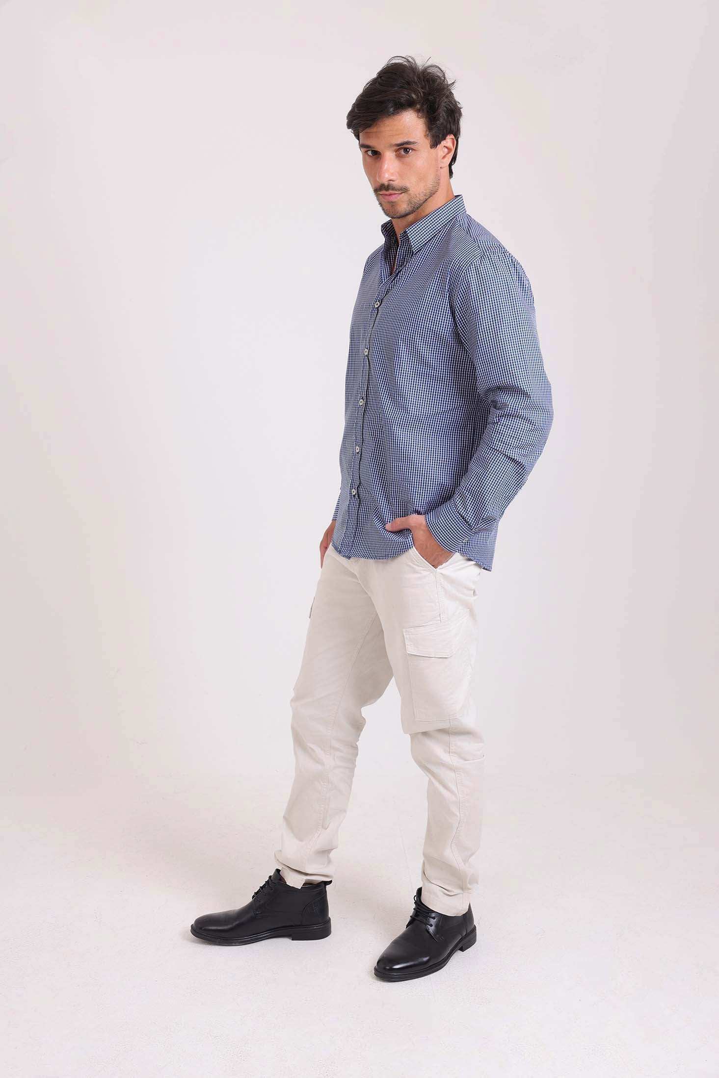 Casual Gingham Button-Down Shirt - Image 2