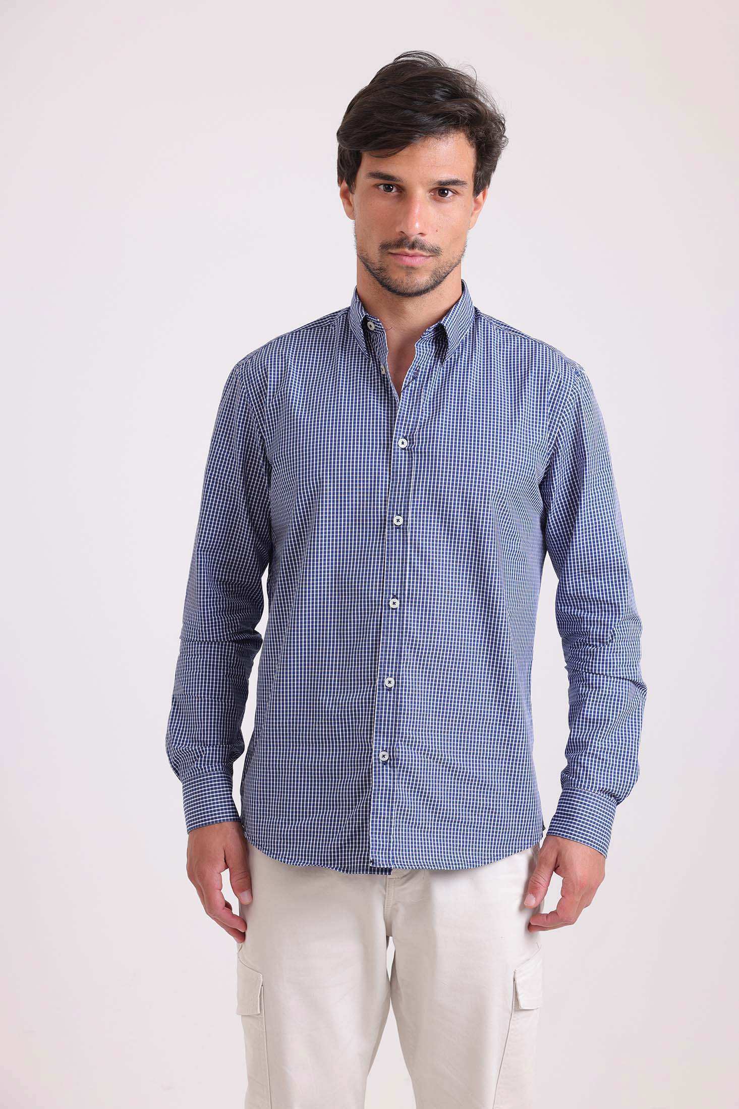 Casual Gingham Button-Down Shirt - Image 4