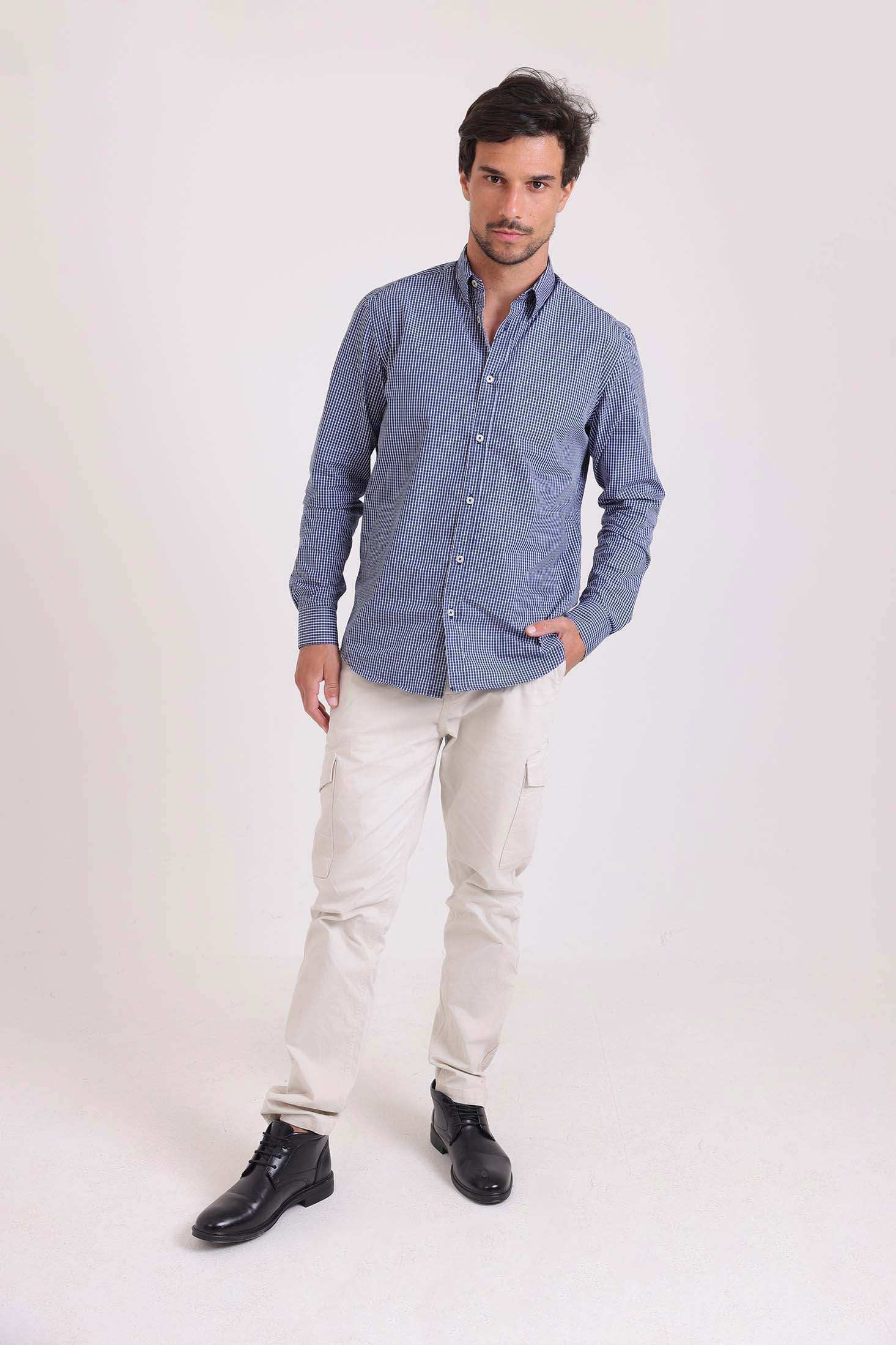 Casual Gingham Button-Down Shirt - Image 6