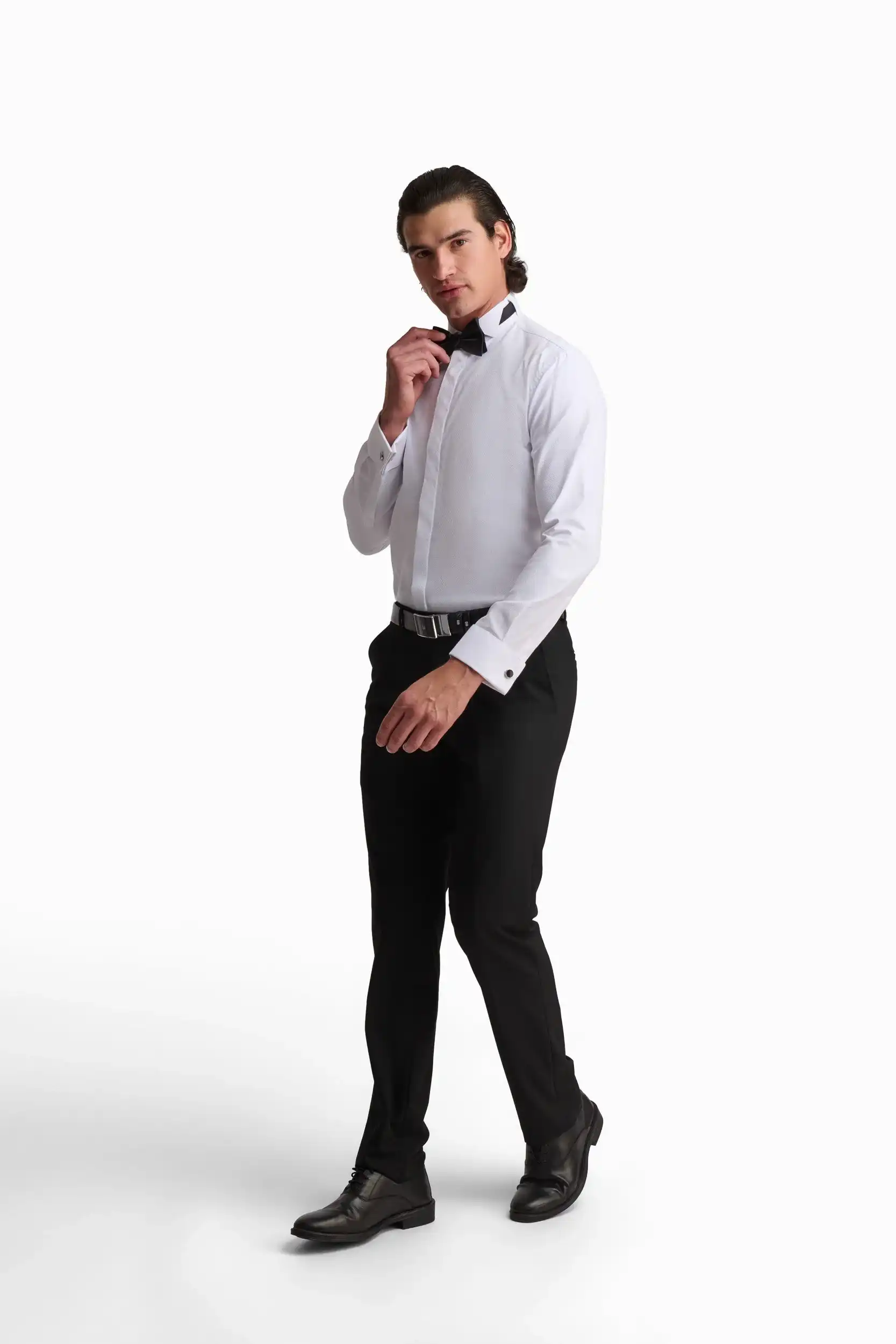 White Textured Formal Shirt