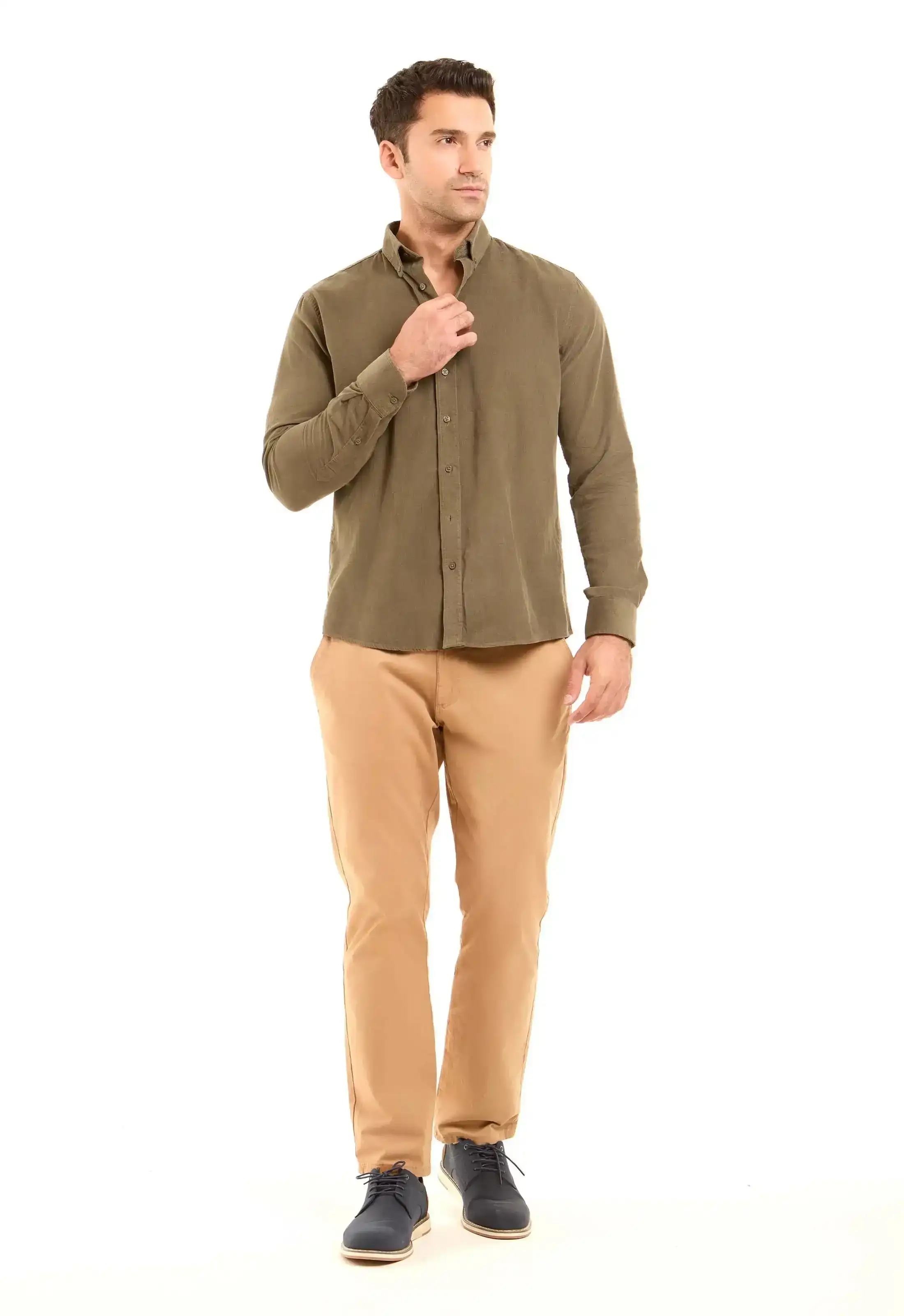 Regular Fit Ribbed Casual Shirt - Image 3