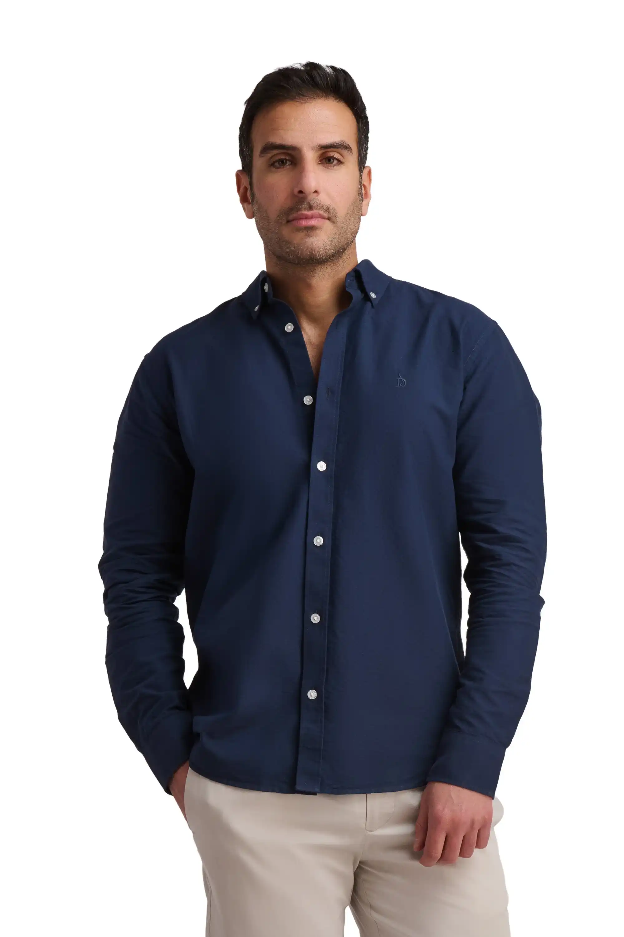 Deep Blue Cotton Shirt - Image 2