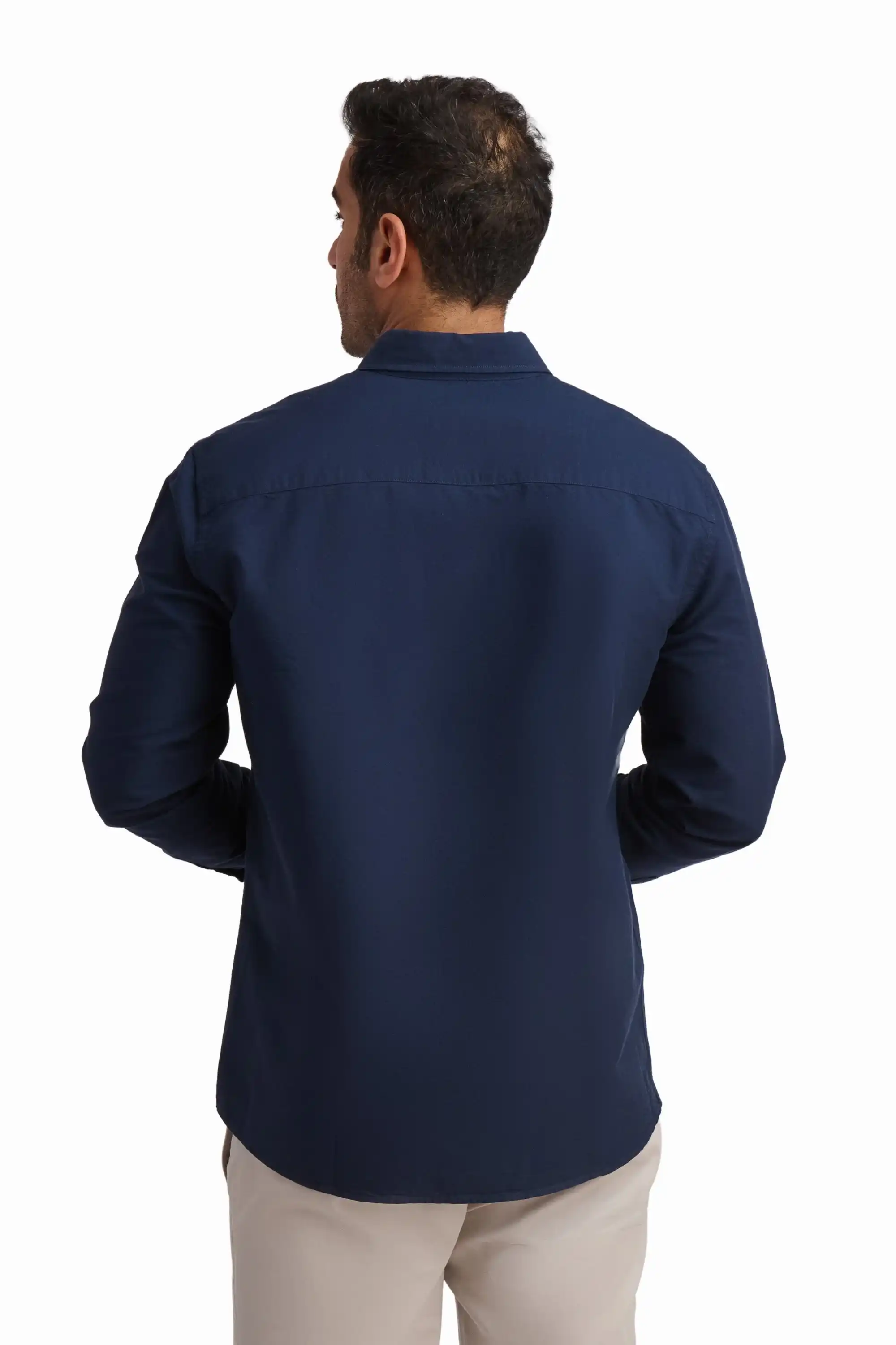 Deep Blue Cotton Shirt - Image 4