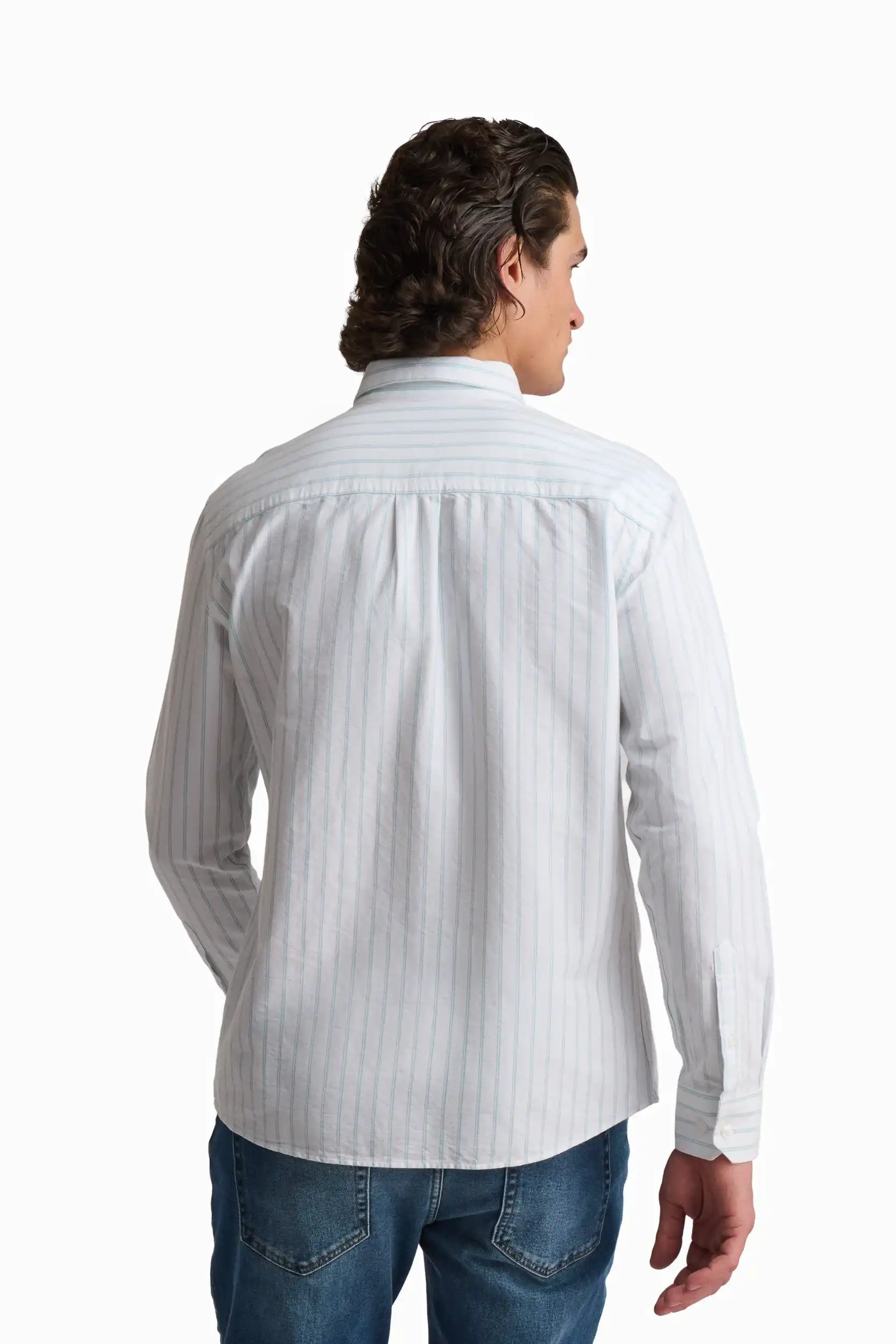 Light Blue Striped Cotton Shirt - Image 5