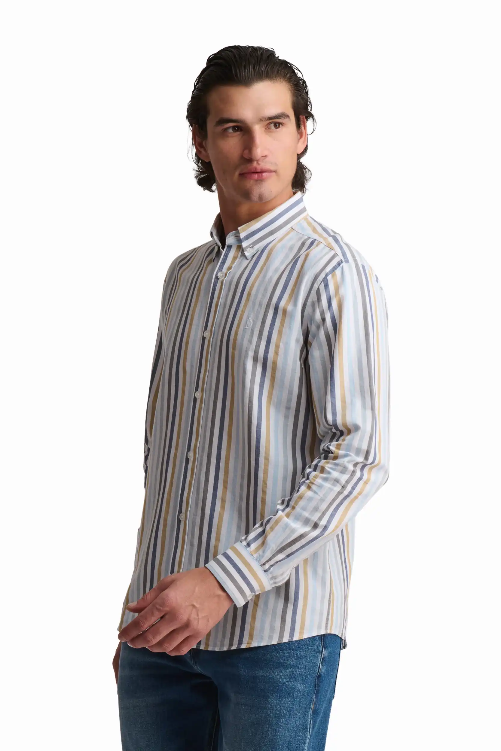 Striped Linen & Cotton Shirt - Image 4