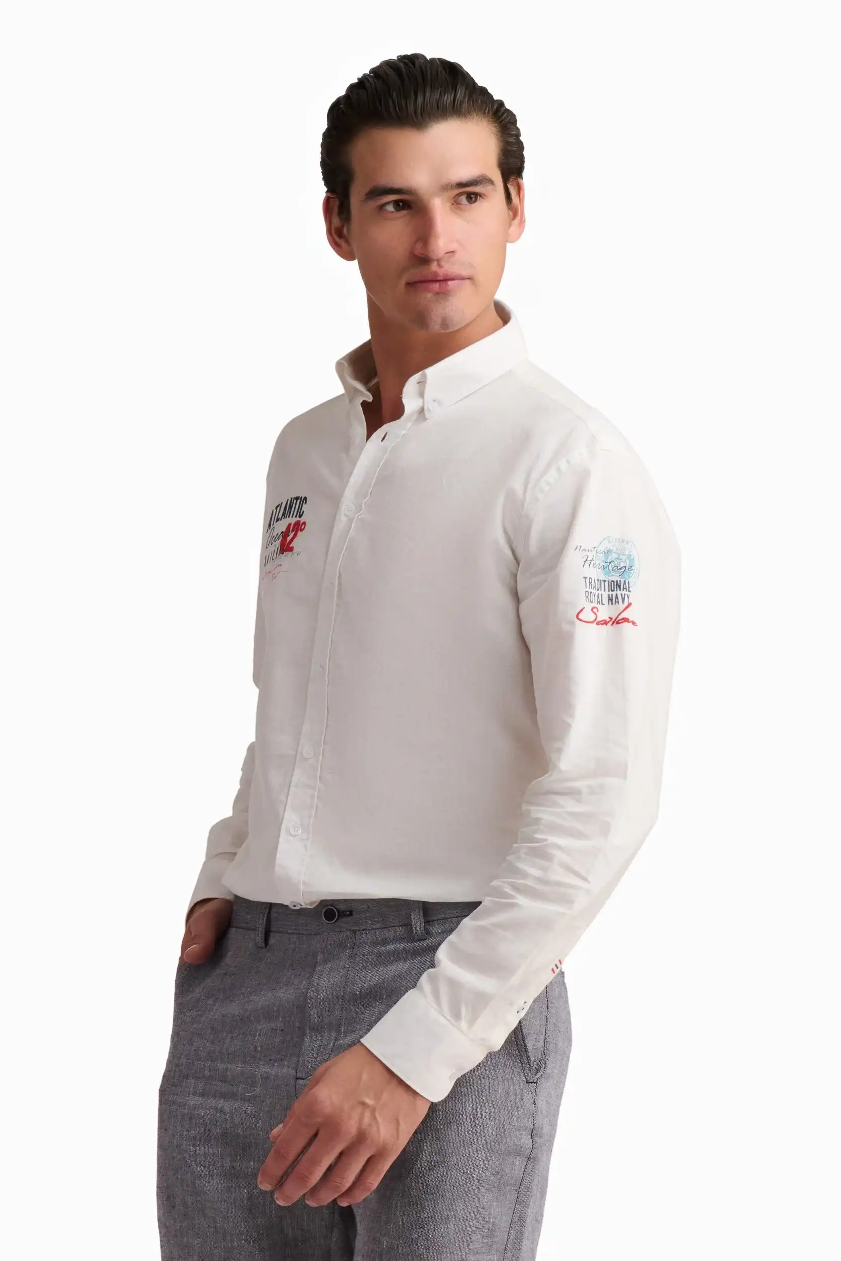White Linen & Cotton Shirt - Image 2