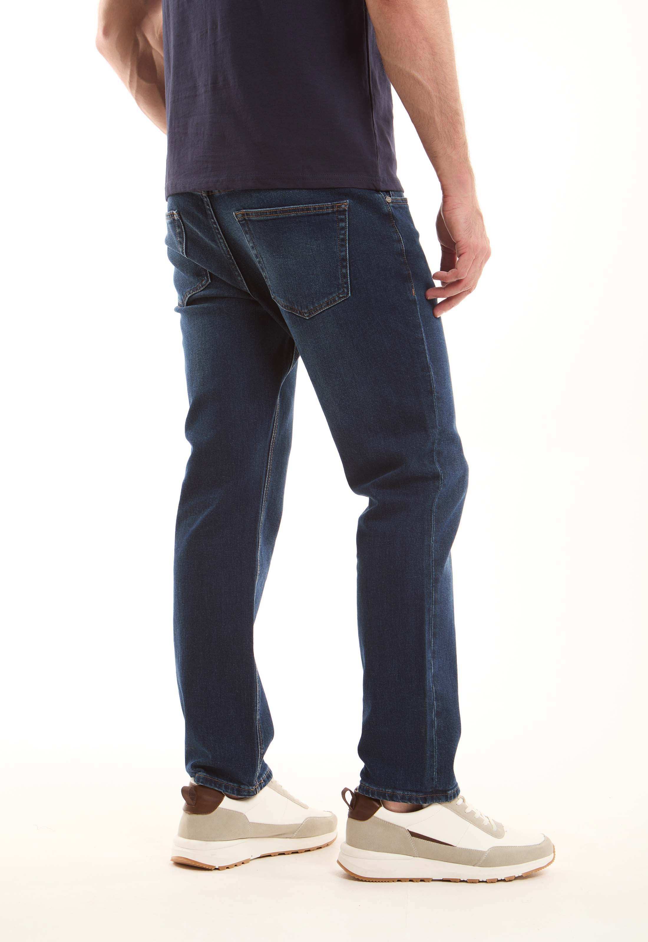 Dark Blue Straight-Fit Jeans - Image 3