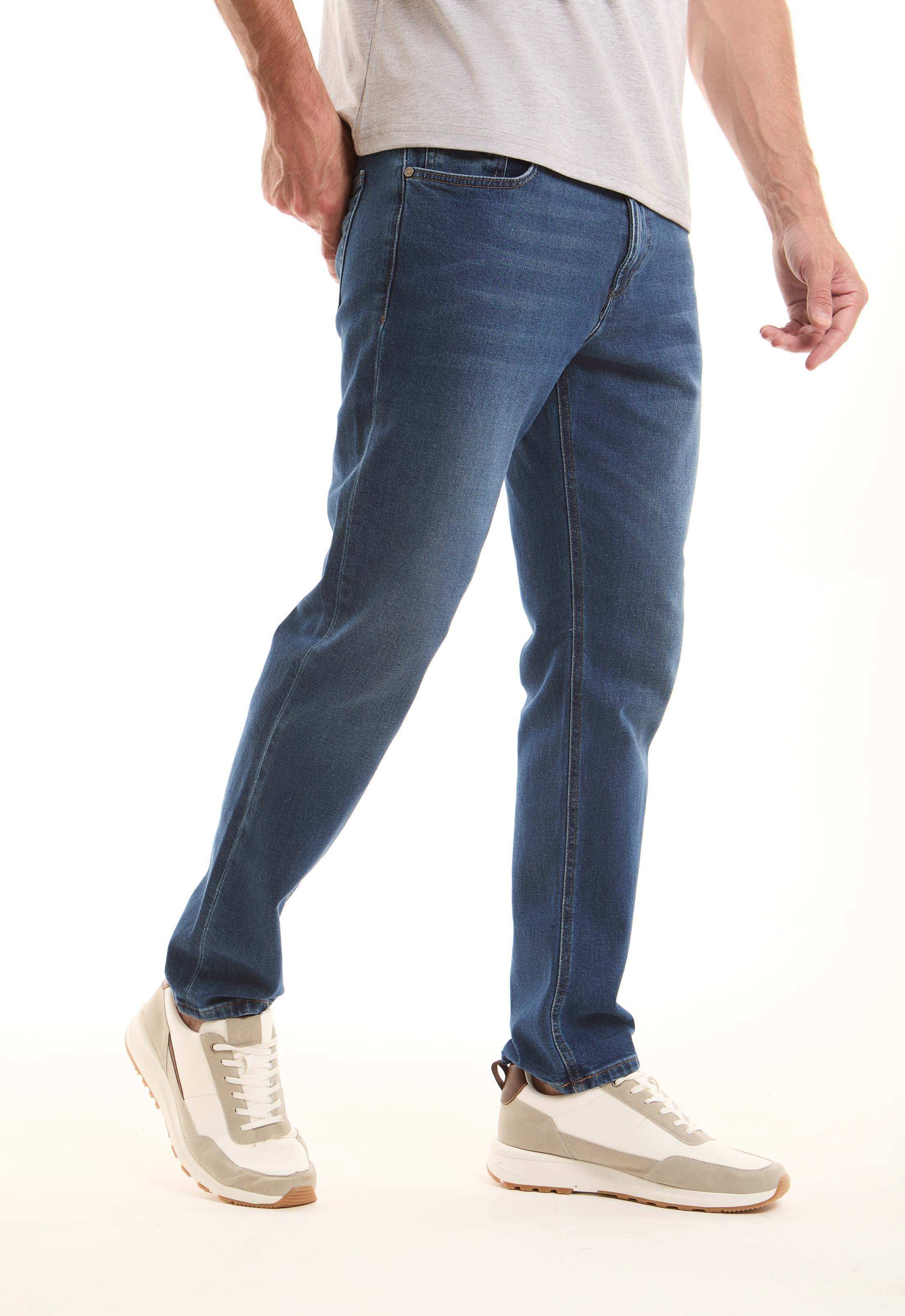 Blue Slim-Fit Cotton Jeans - Image 3