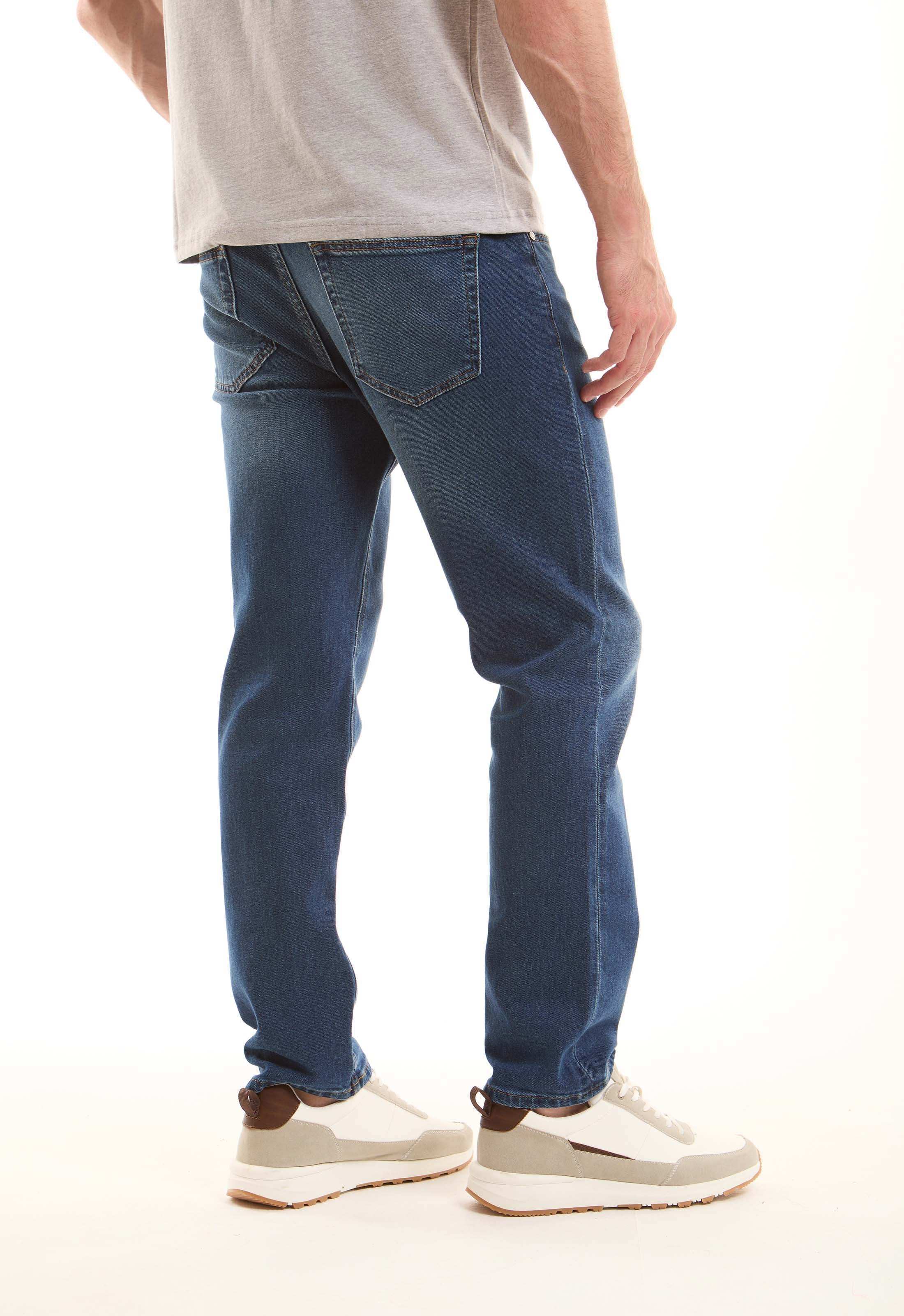 Blue Slim-Fit Cotton Jeans - Image 4