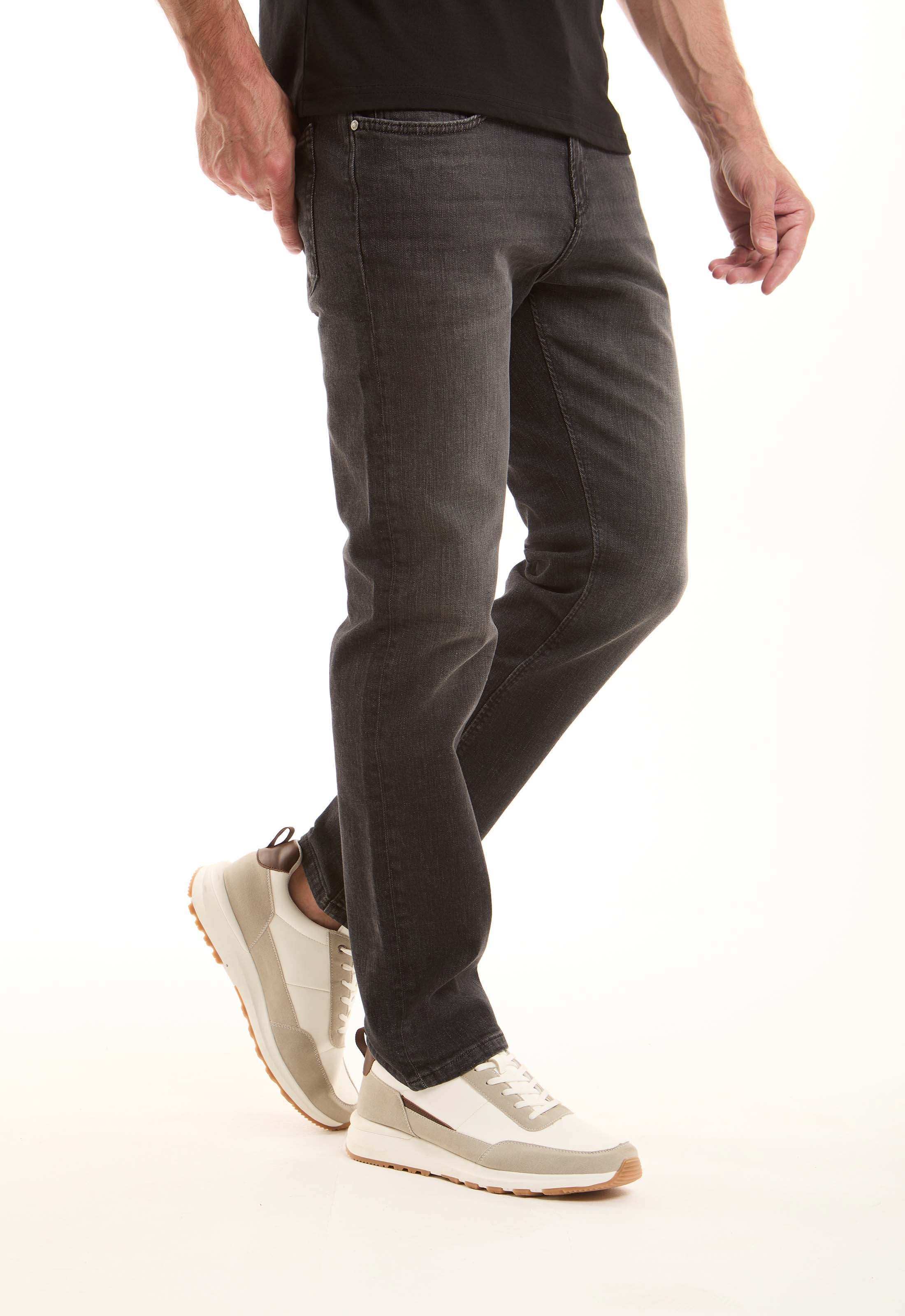 Dark Grey Straight Jeans - Image 3
