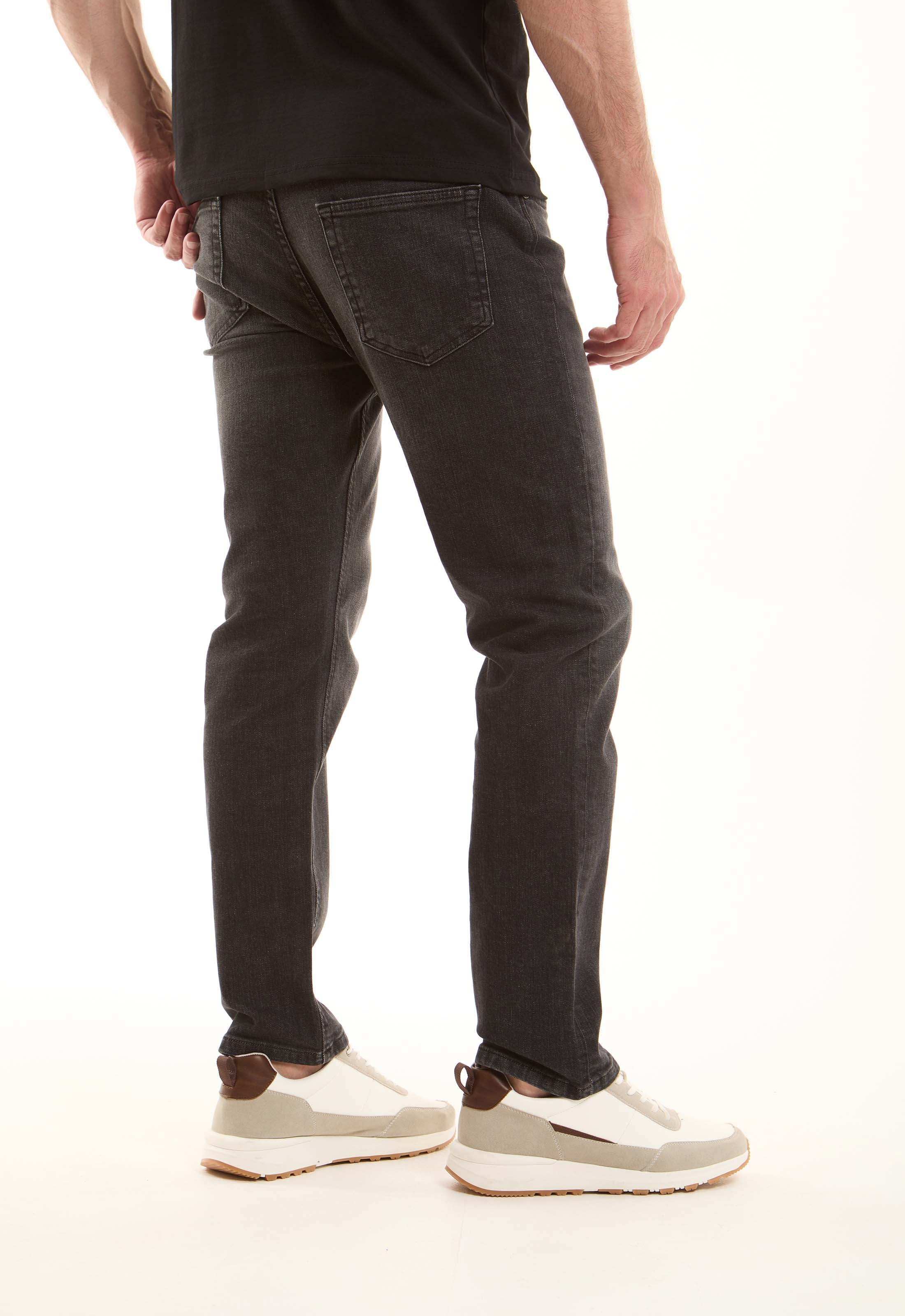 Dark Grey Straight Jeans - Image 4