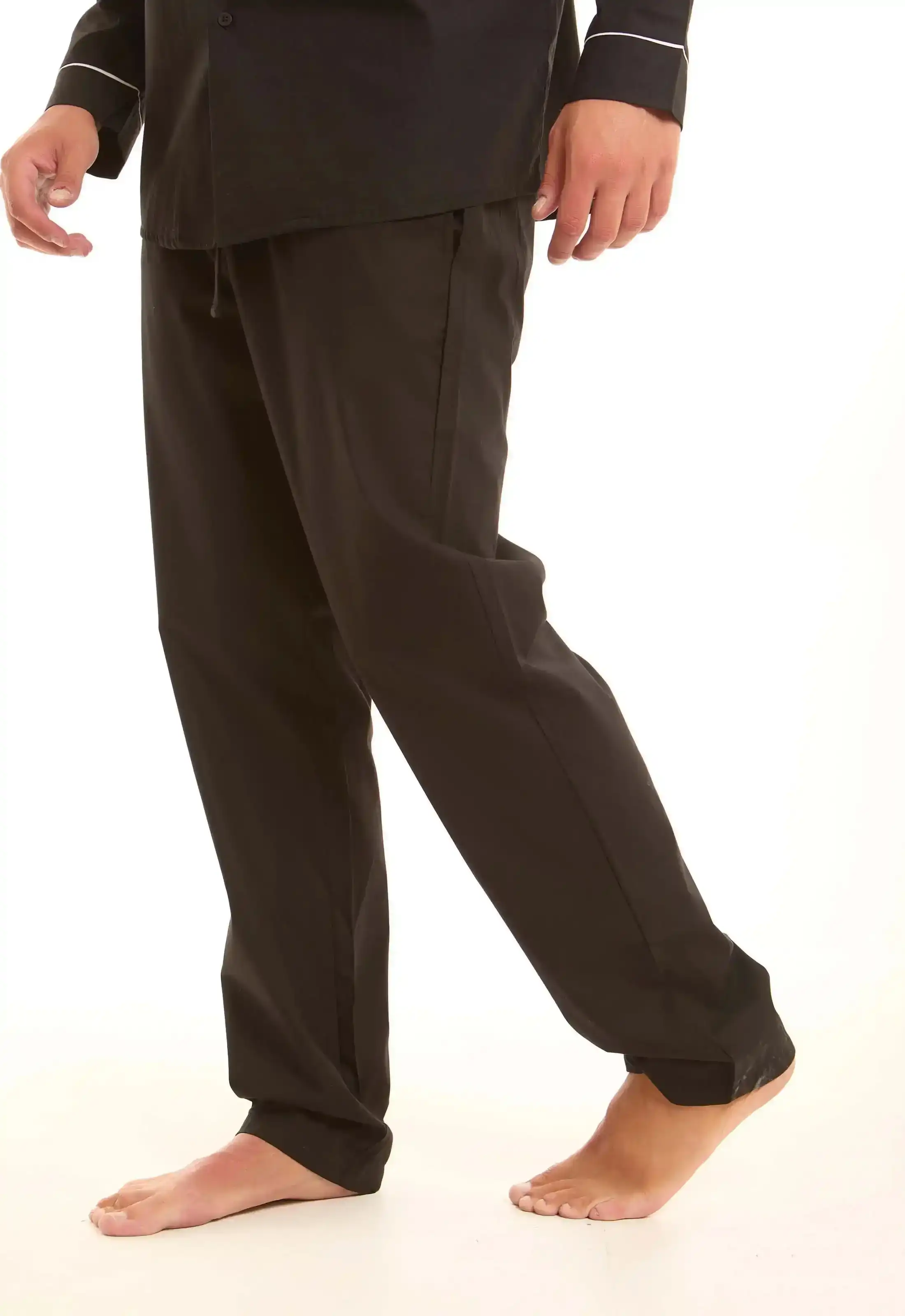 Solid Classic Pajama Set with Pockets - Image 6