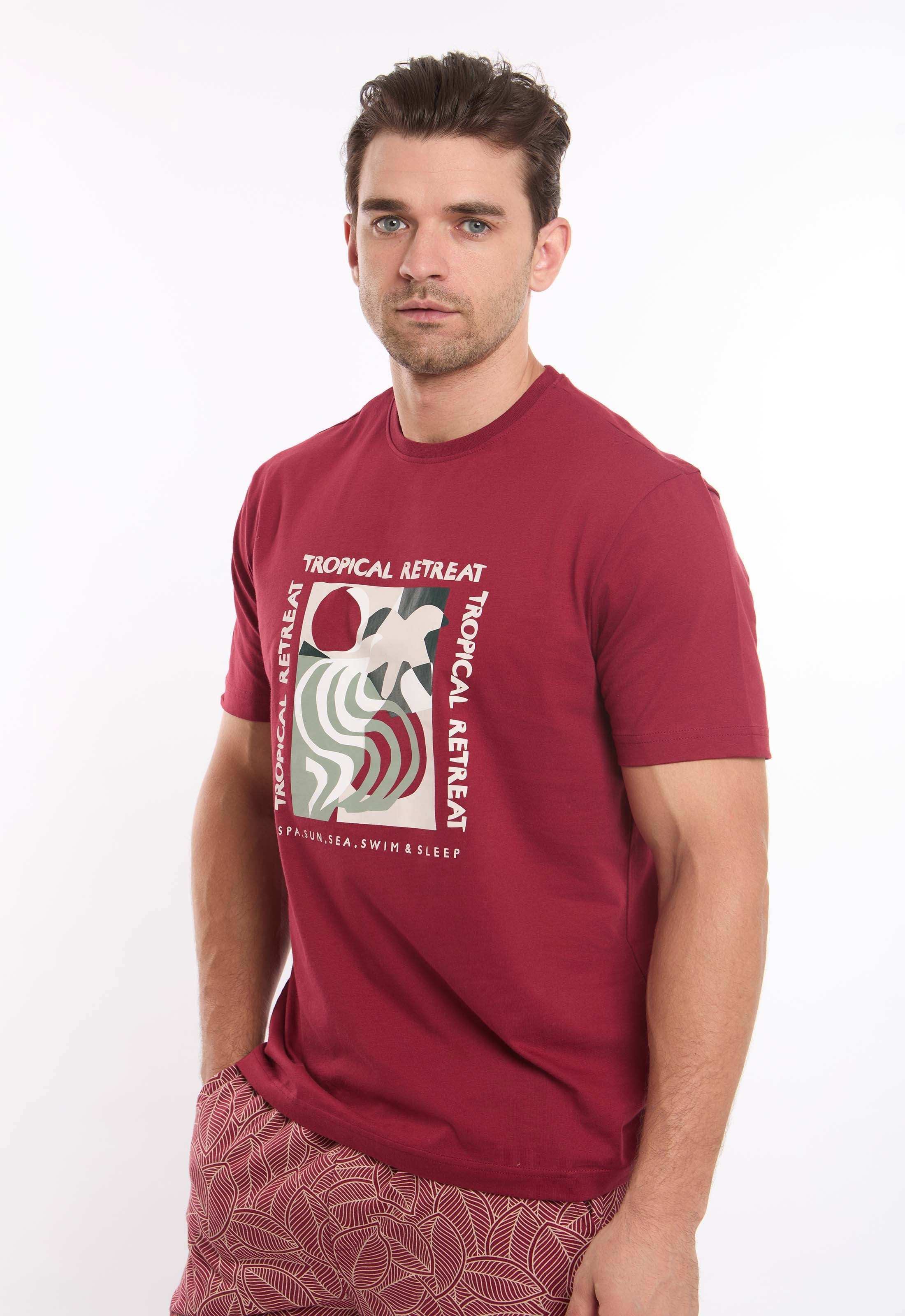 Short Sleeves Tee & Patterned Pants Pajama Set - Image 3