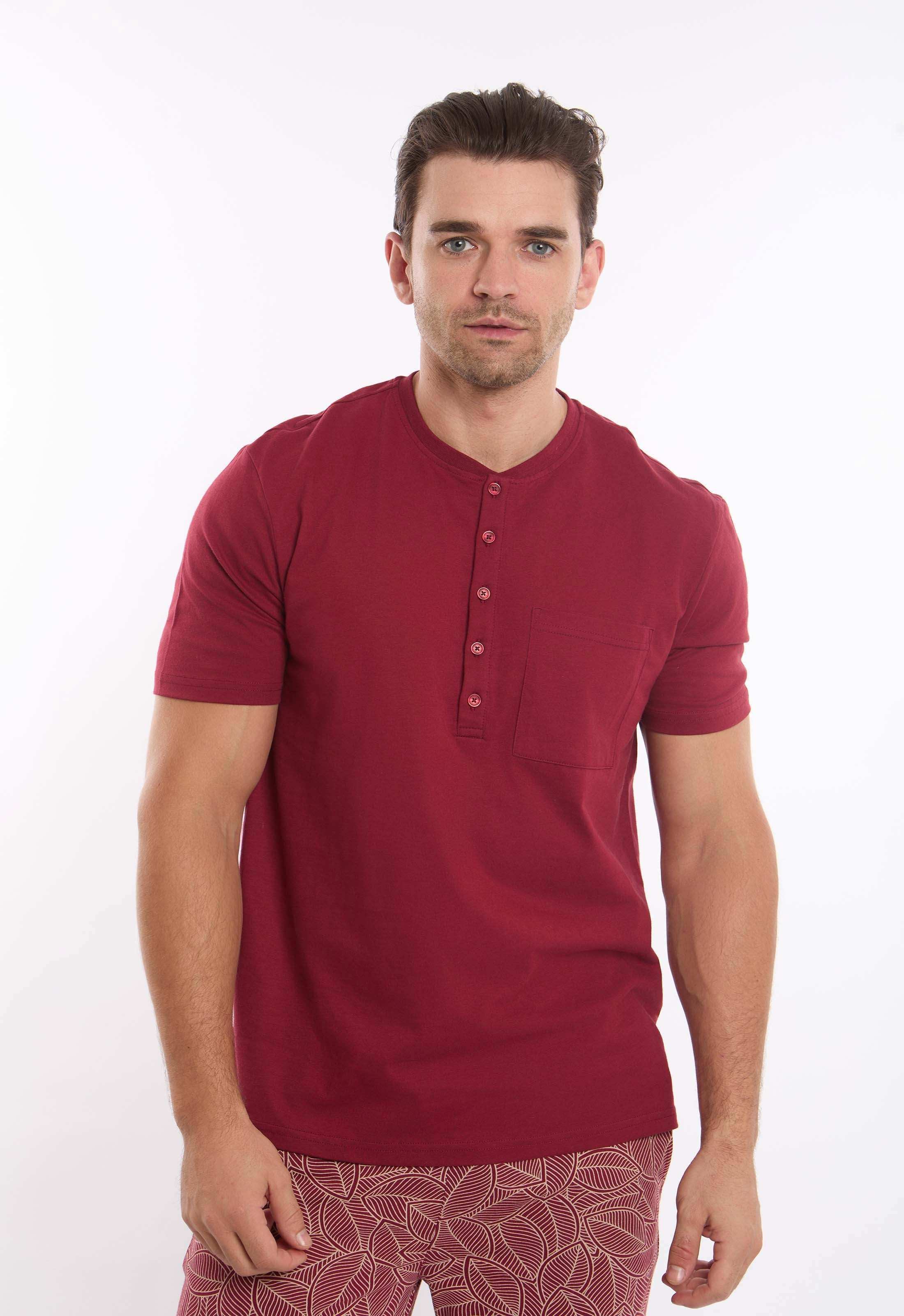 Solid Tee & Patterned Shorts Pajama Set - Image 3
