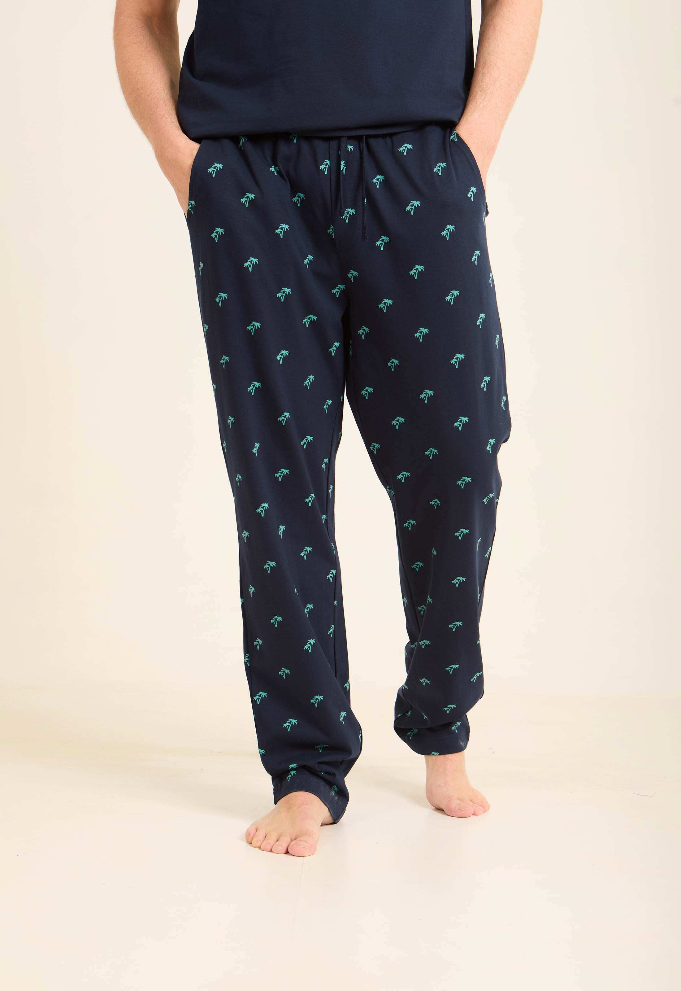 Printed Tee & Patterned Pants Comfy Pajama Set - Image 5