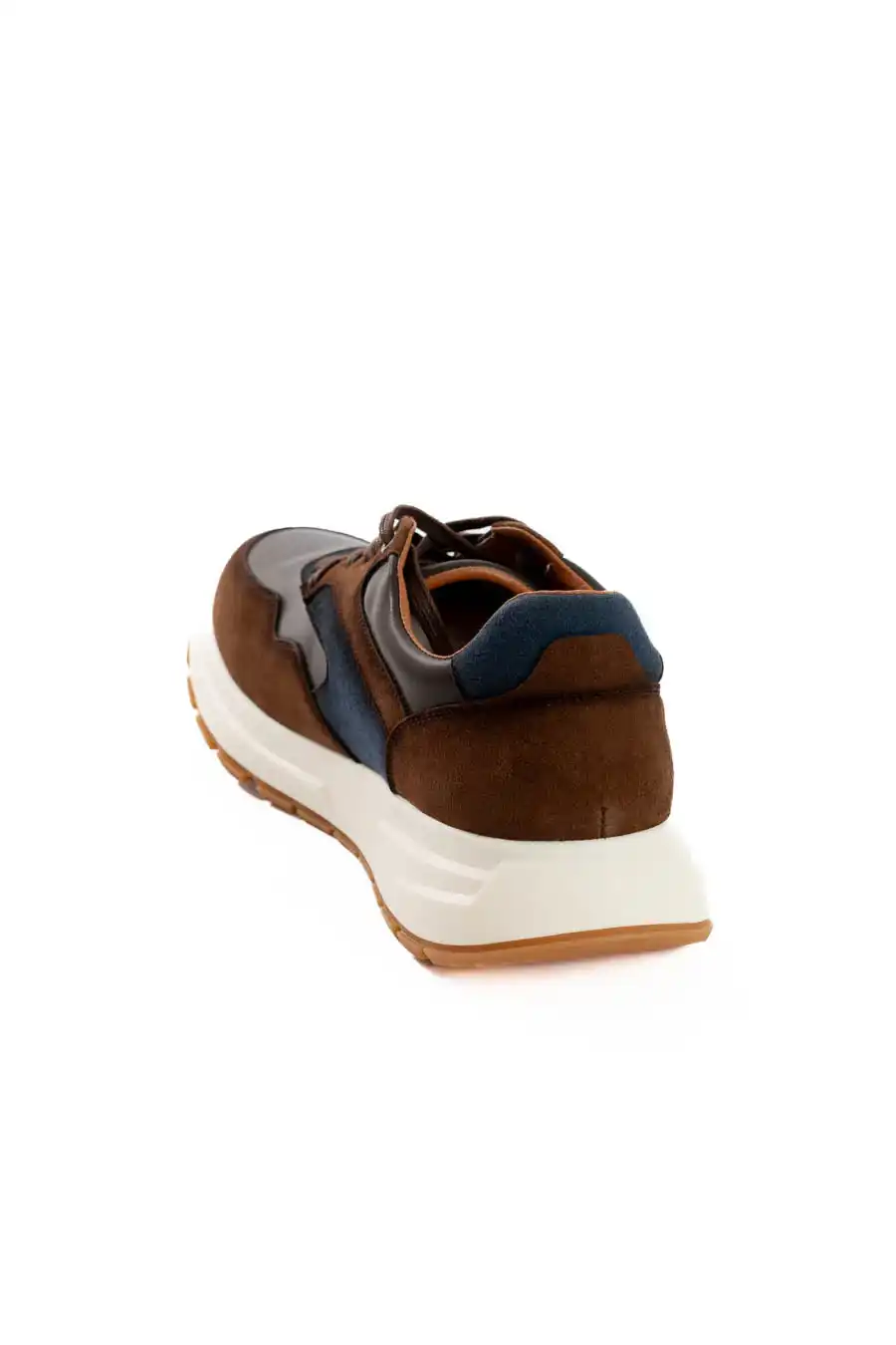 Brown Multi-Tone Leather Sneakers - Image 3