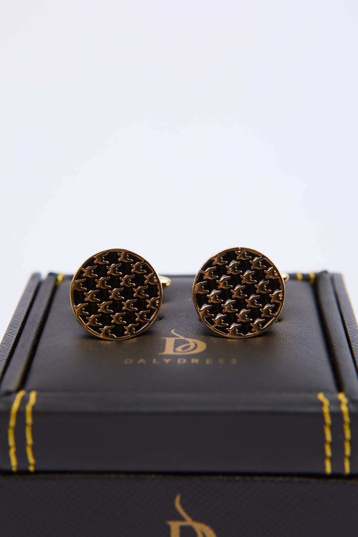 Men Regular Fit Cufflink Gold - Image 2