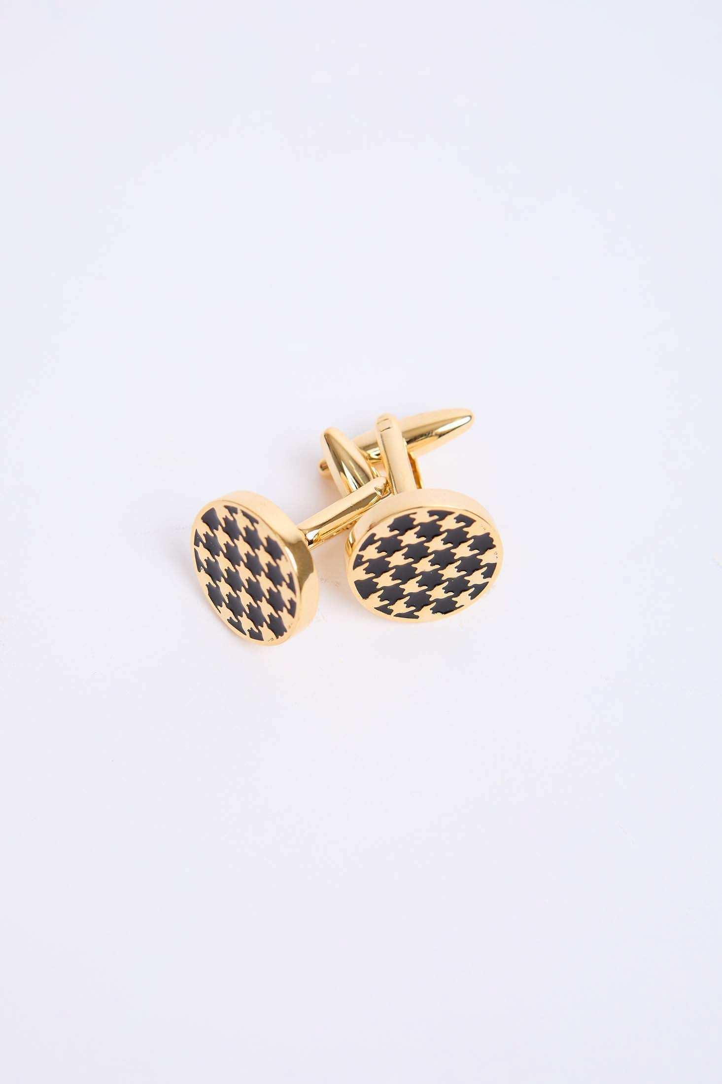 Men Regular Fit Cufflink Gold - Image 4