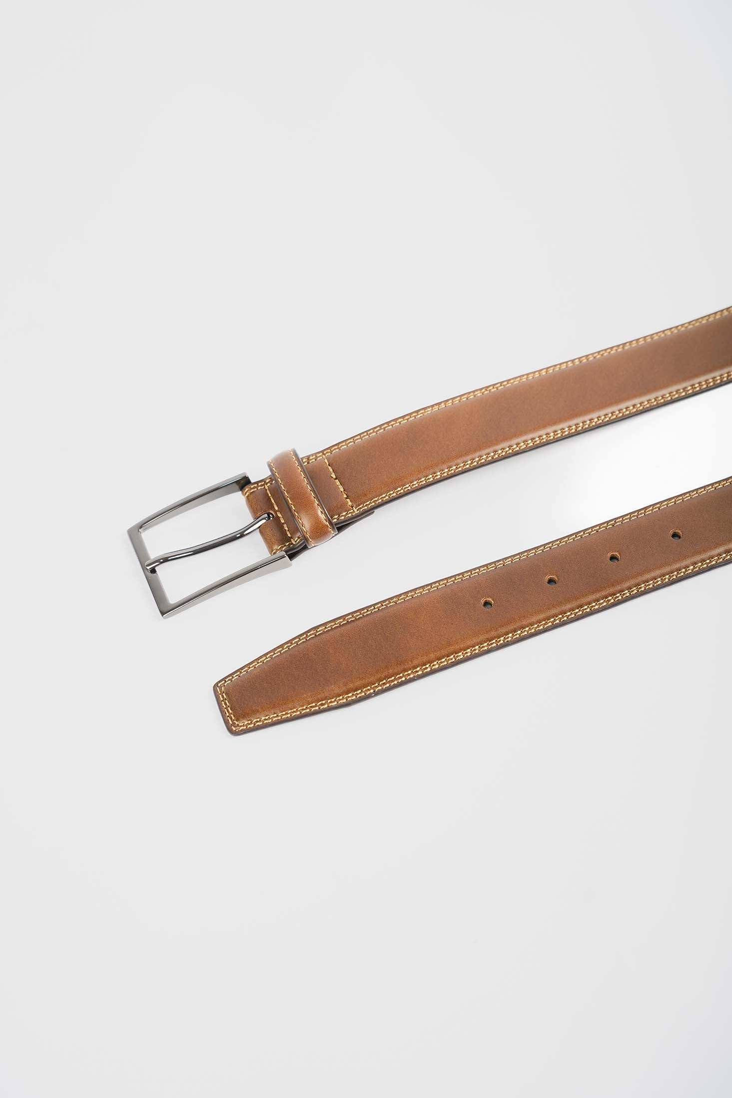 Premium Genuine Leather Belt with Stitched Detailing - Image 2