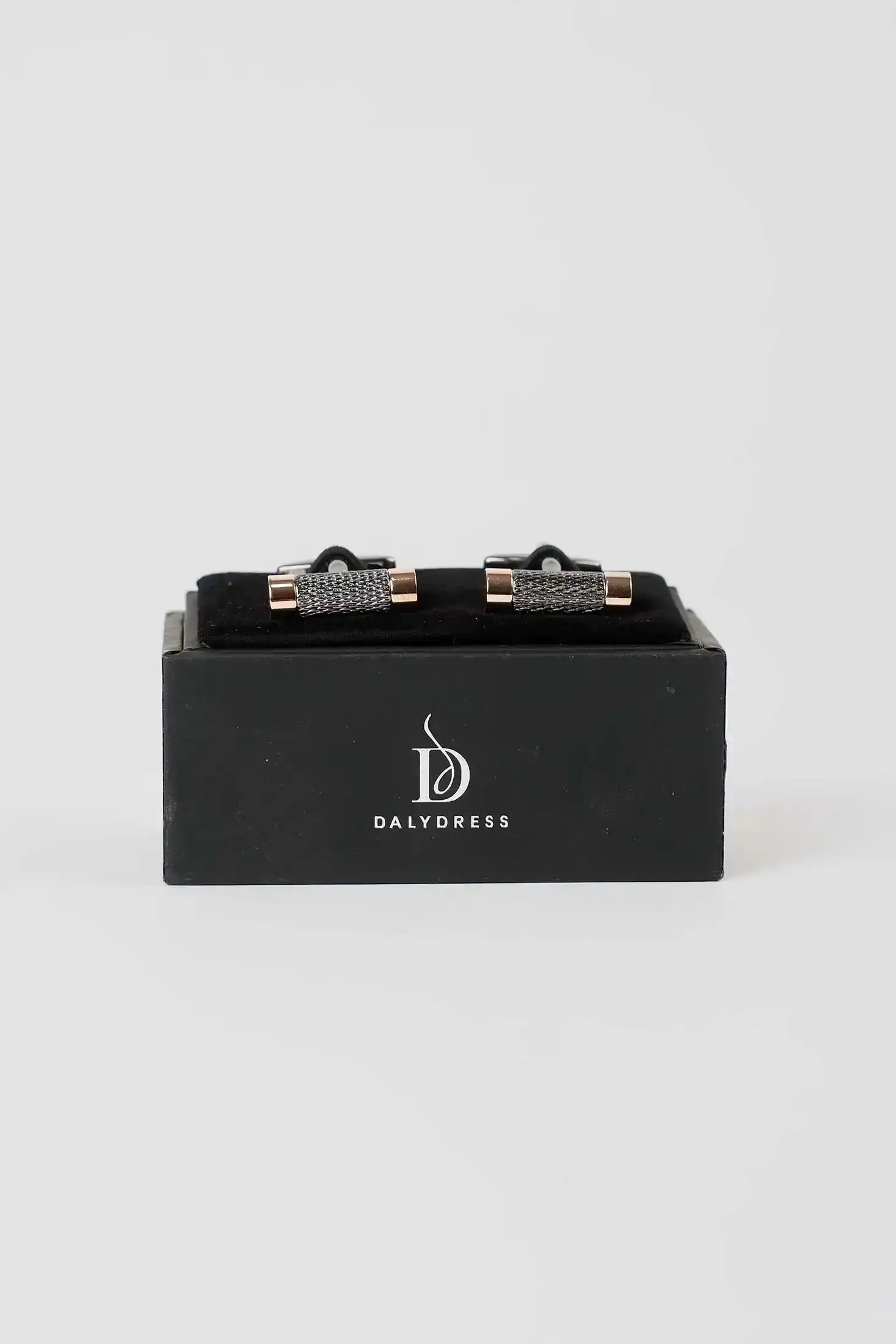 Textured Two-Tone Cylinder Cufflinks - Image 3