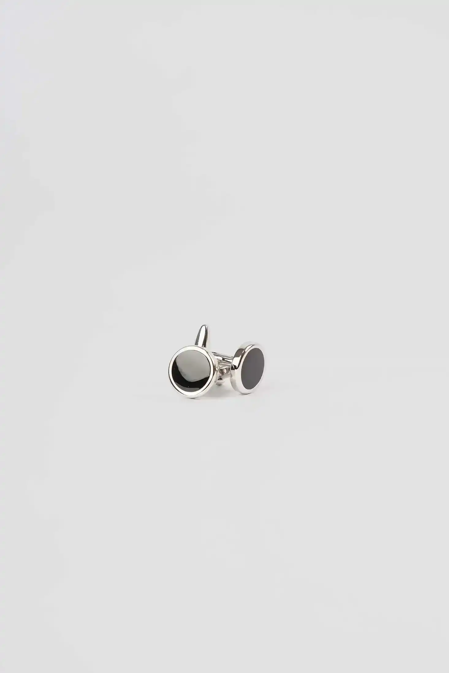 Polished Round Enamel Cufflinks - Image 3