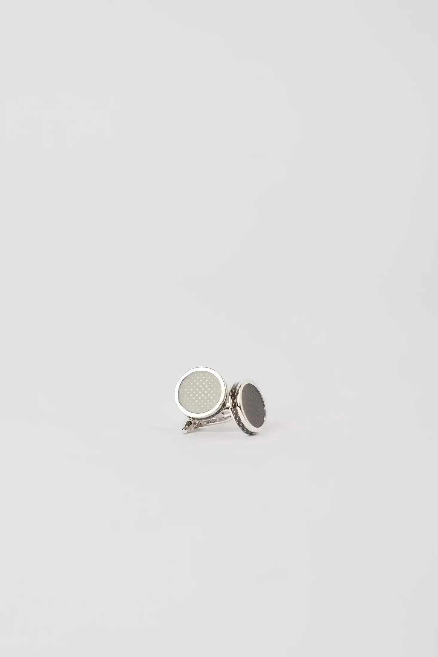 Premium Dual-Tone Textured Round Cufflinks - Image 3