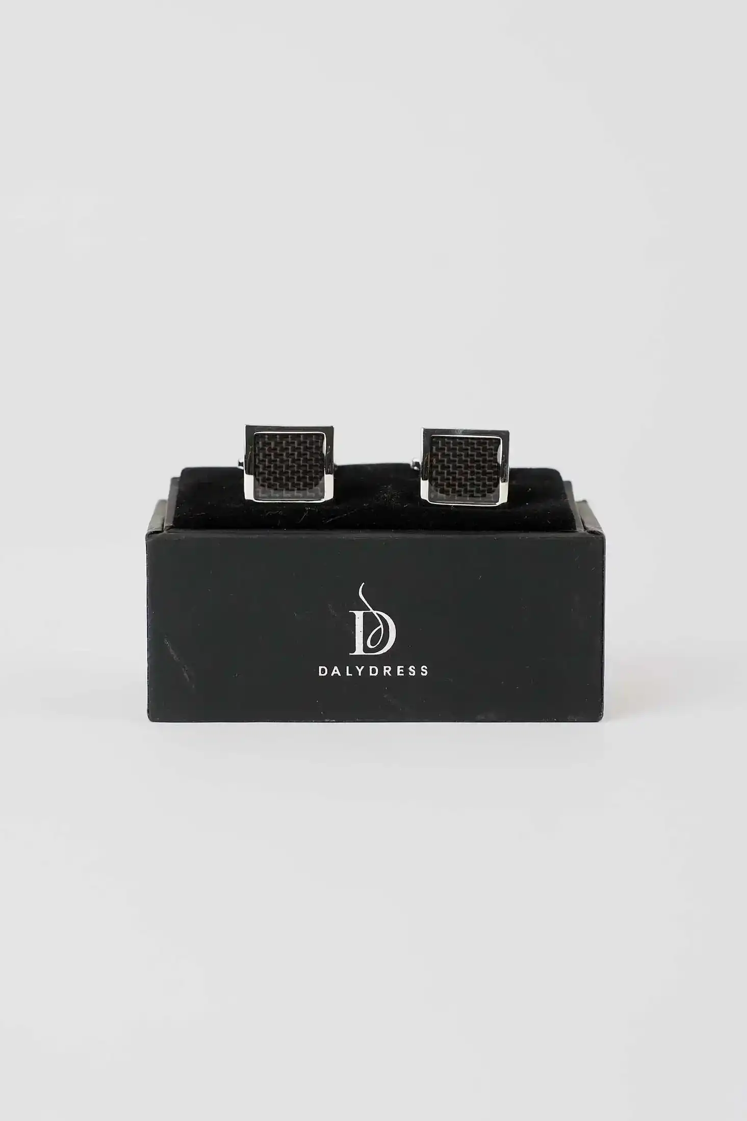 Sophisticated Carbon-Texture Square Cufflinks - Image 2
