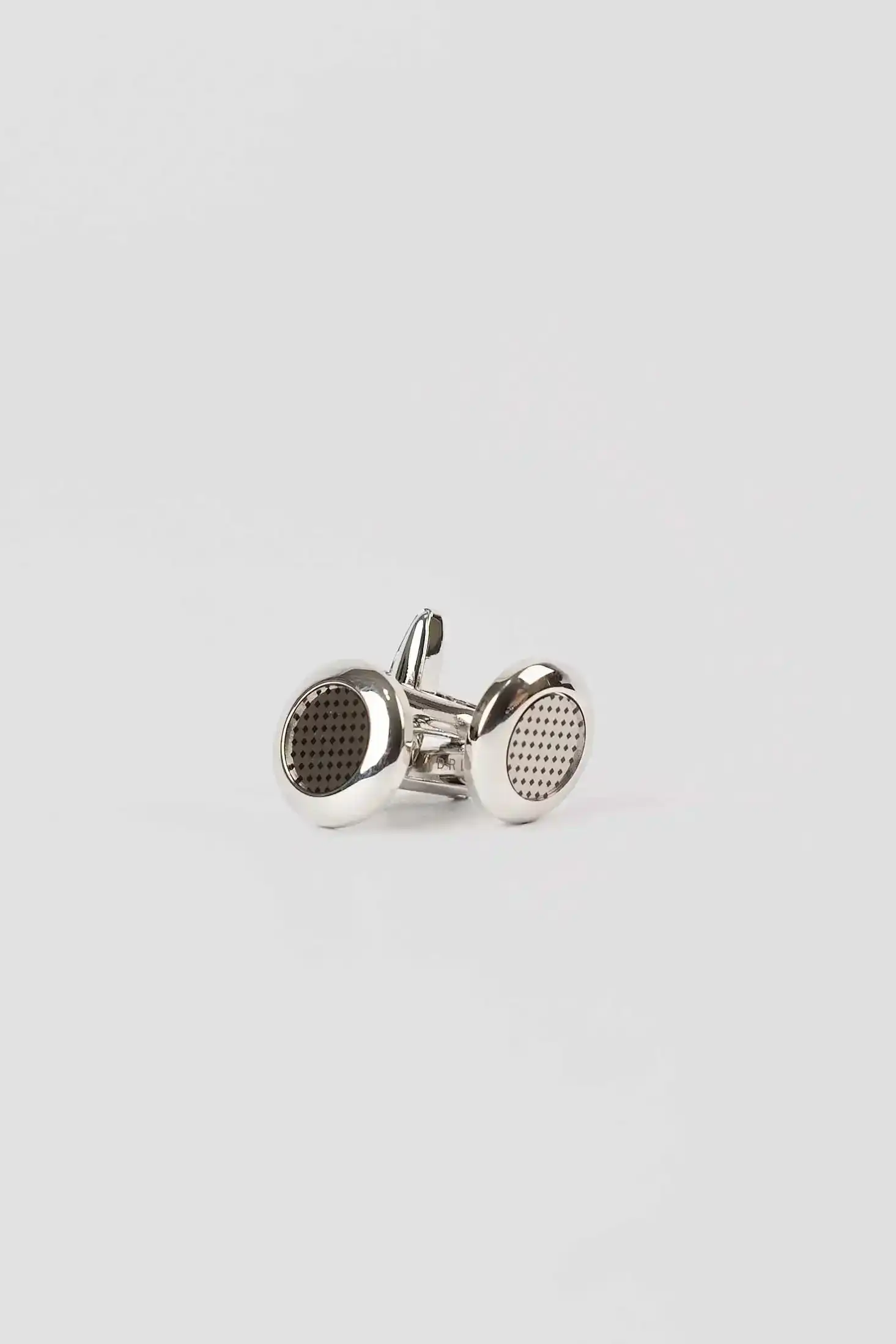 Premium Polished Round Cufflinks with Micro-Dot Center - Image 2