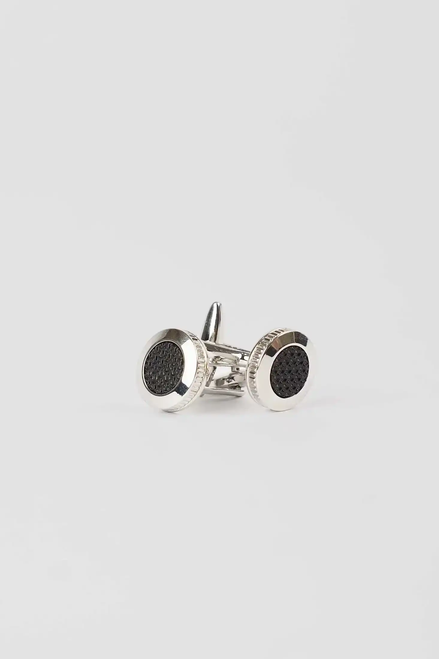 Polished Round Textured Cufflinks - Image 3