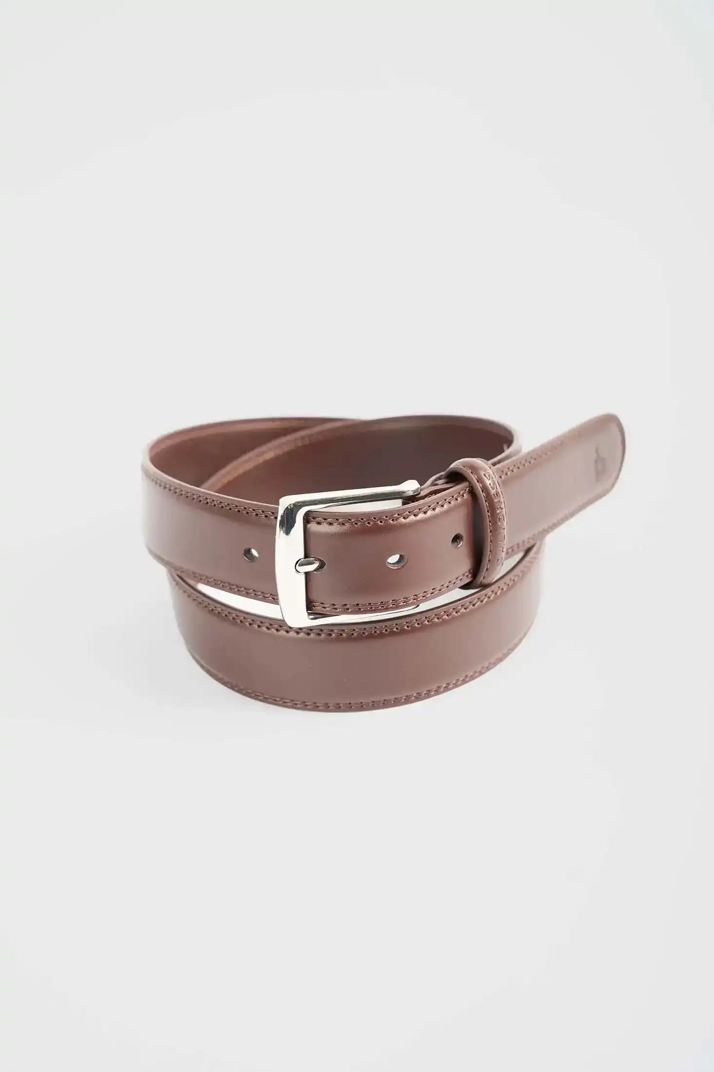 Stitched-Edge Genuine Cow Leather Belt - Image 2