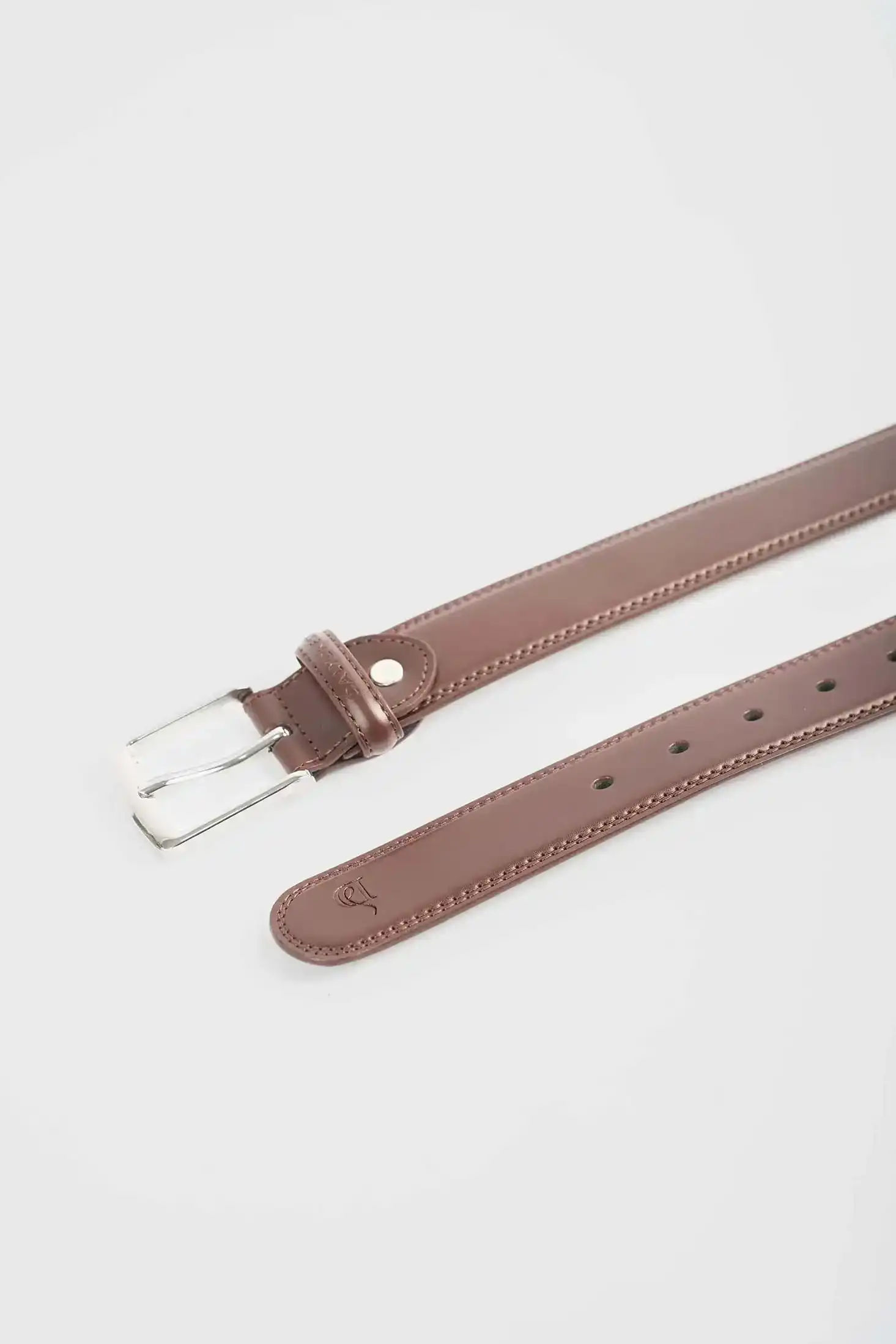 Stitched-Edge Genuine Cow Leather Belt - Image 3