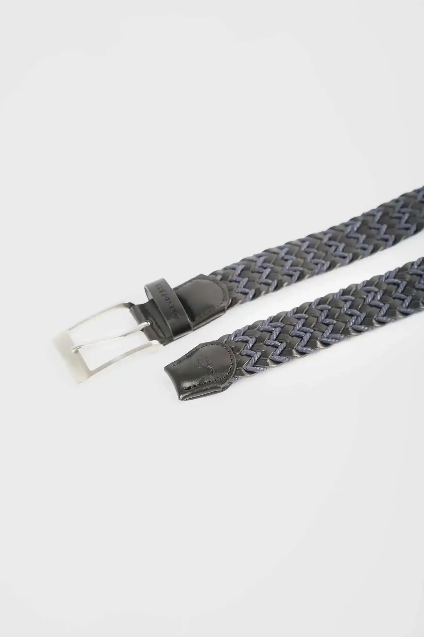 Woven Two-Tone Leather Belt - Image 2