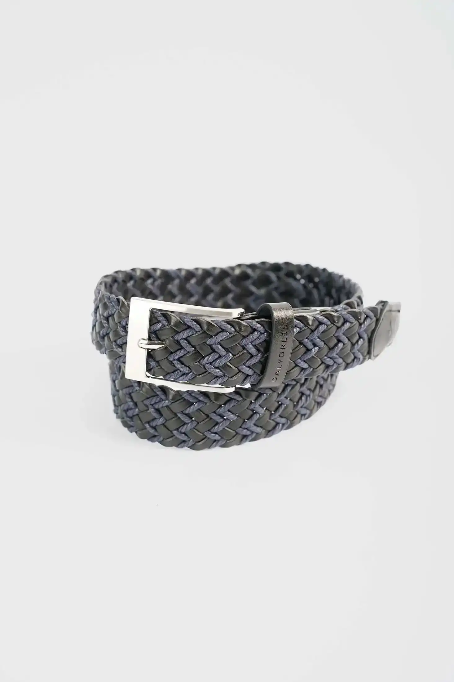 Woven Two-Tone Leather Belt - Image 3