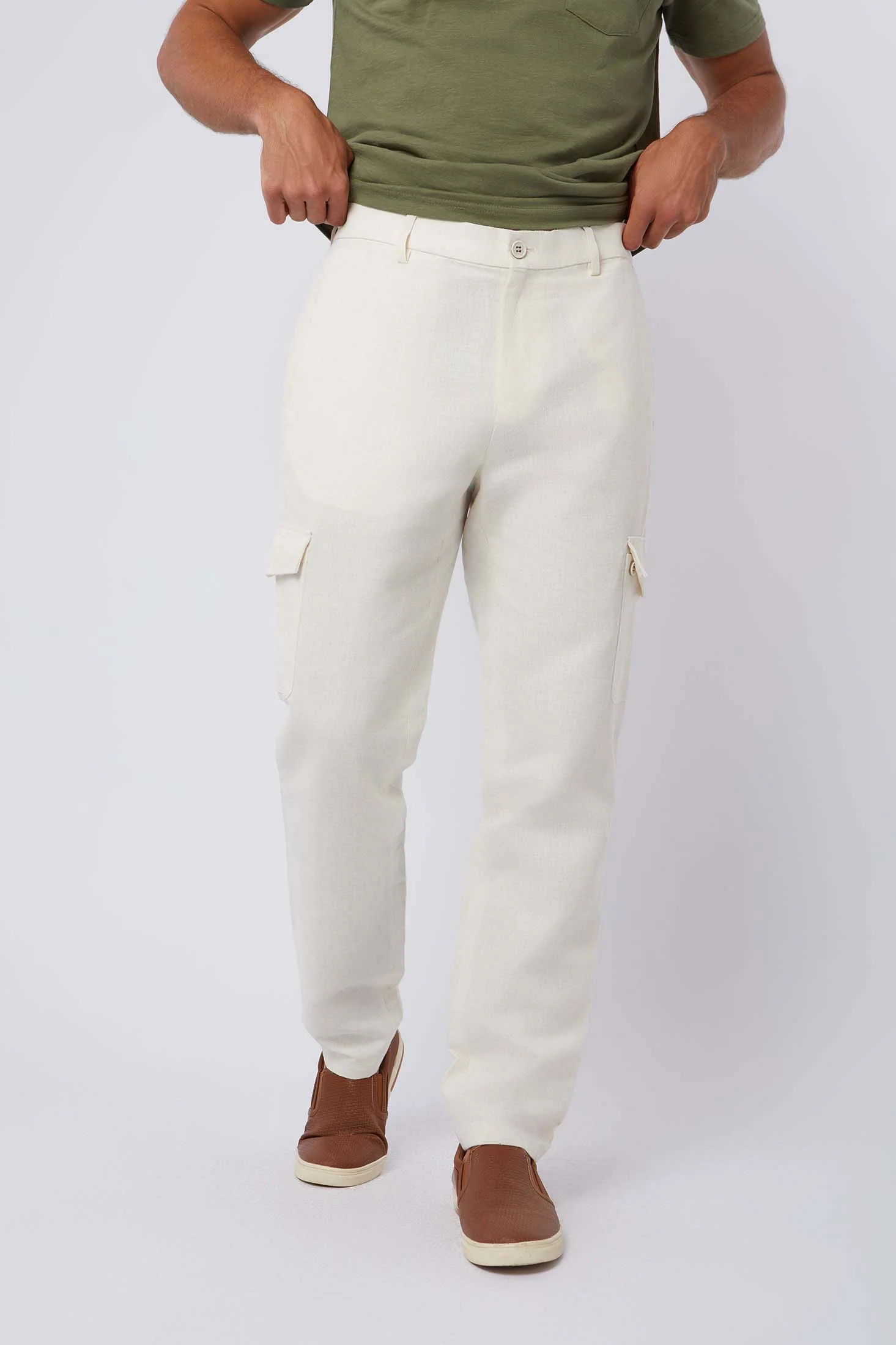 Men Regular Fit Pant - Off white - Image 2