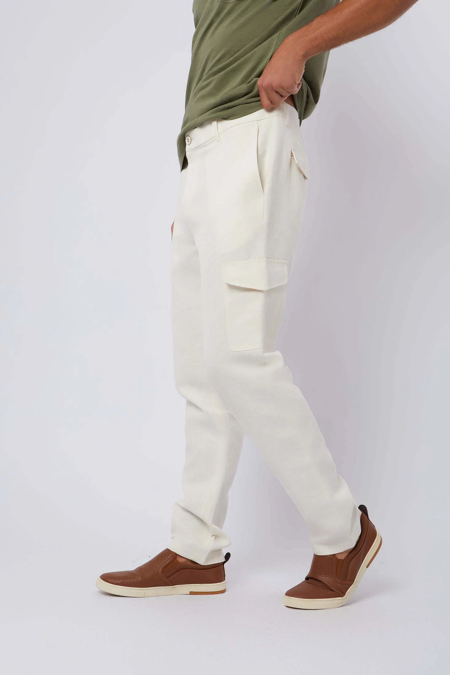 Men Regular Fit Pant - Off white - Image 3