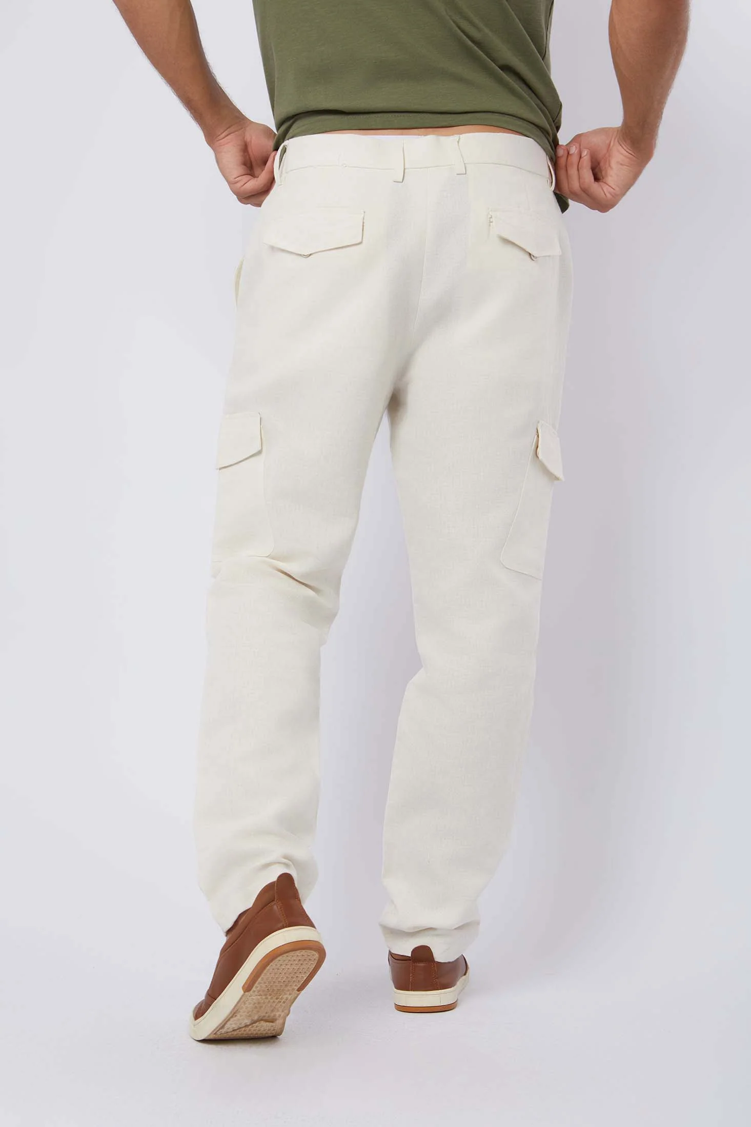 Men Regular Fit Pant - Off white - Image 4