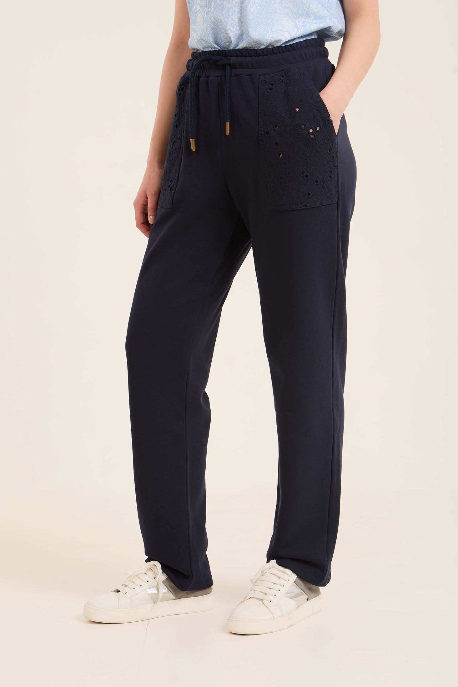 Regular Fit Comfy Pants with Perforated Pockets - Image 3
