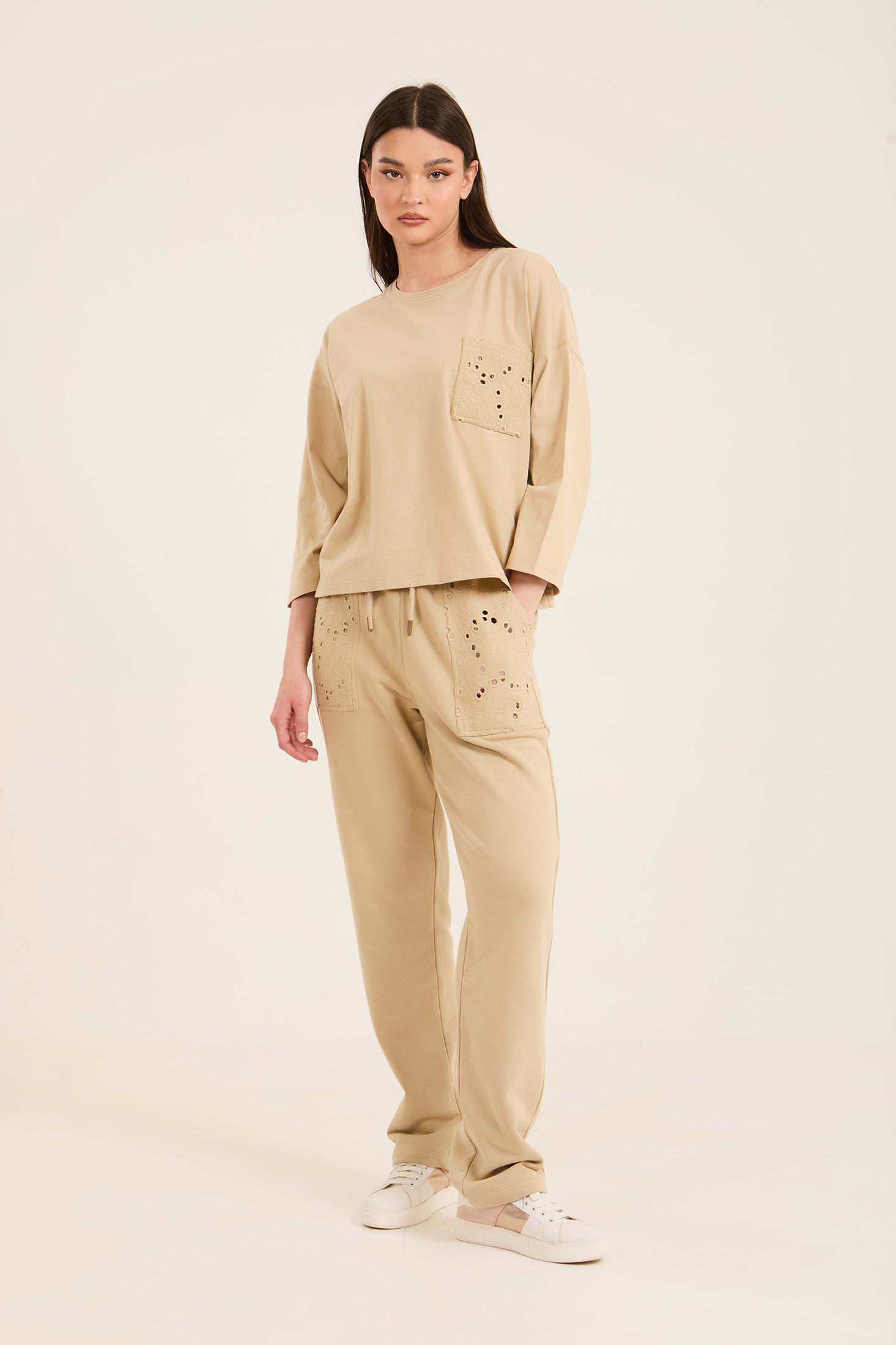 Regular Fit Comfy Pants with Perforated Pockets - Image 5