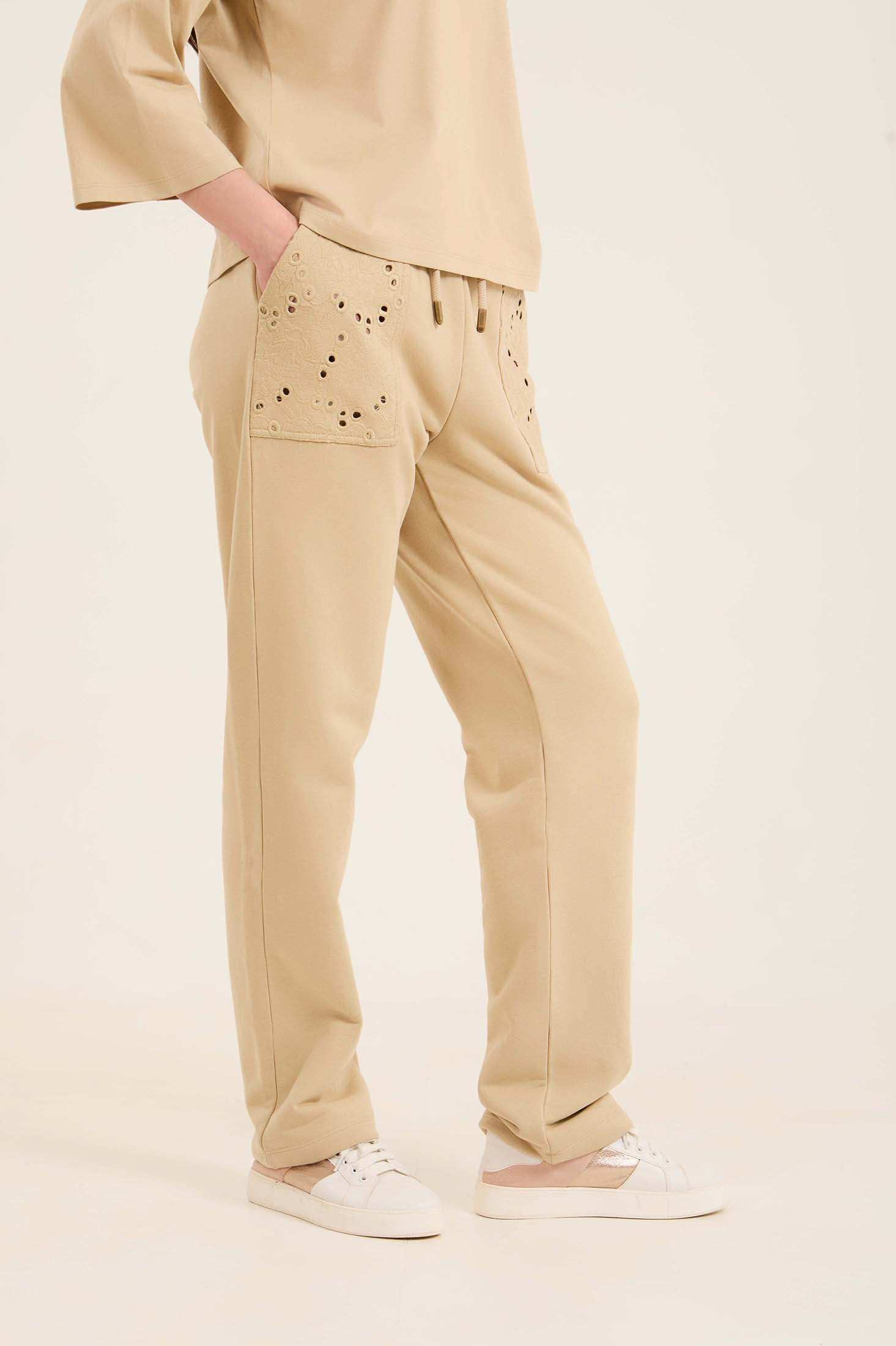 Regular Fit Comfy Pants with Perforated Pockets - Image 7