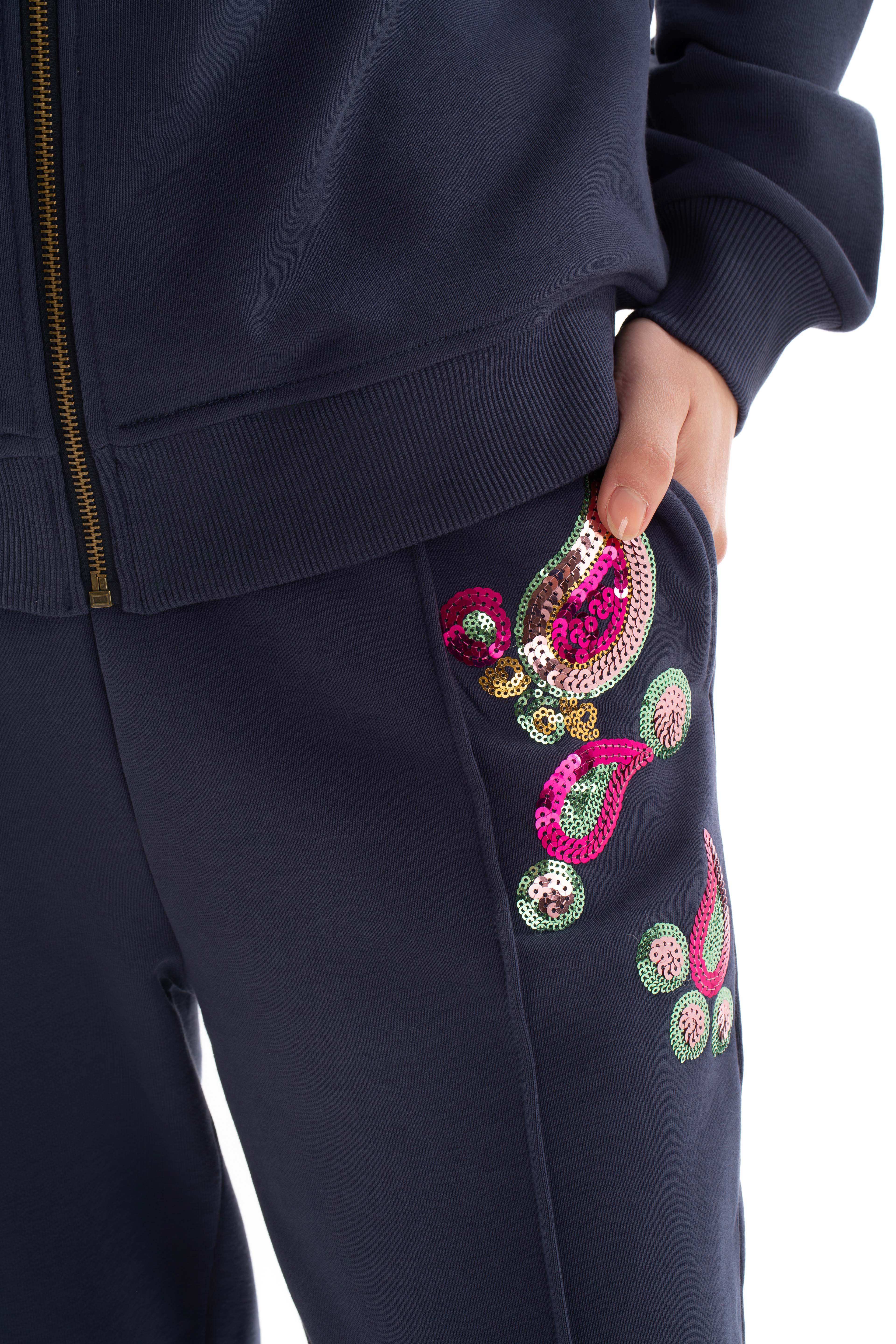 Cotton Sweatpants with Colorful Shiny Sequins - Image 5