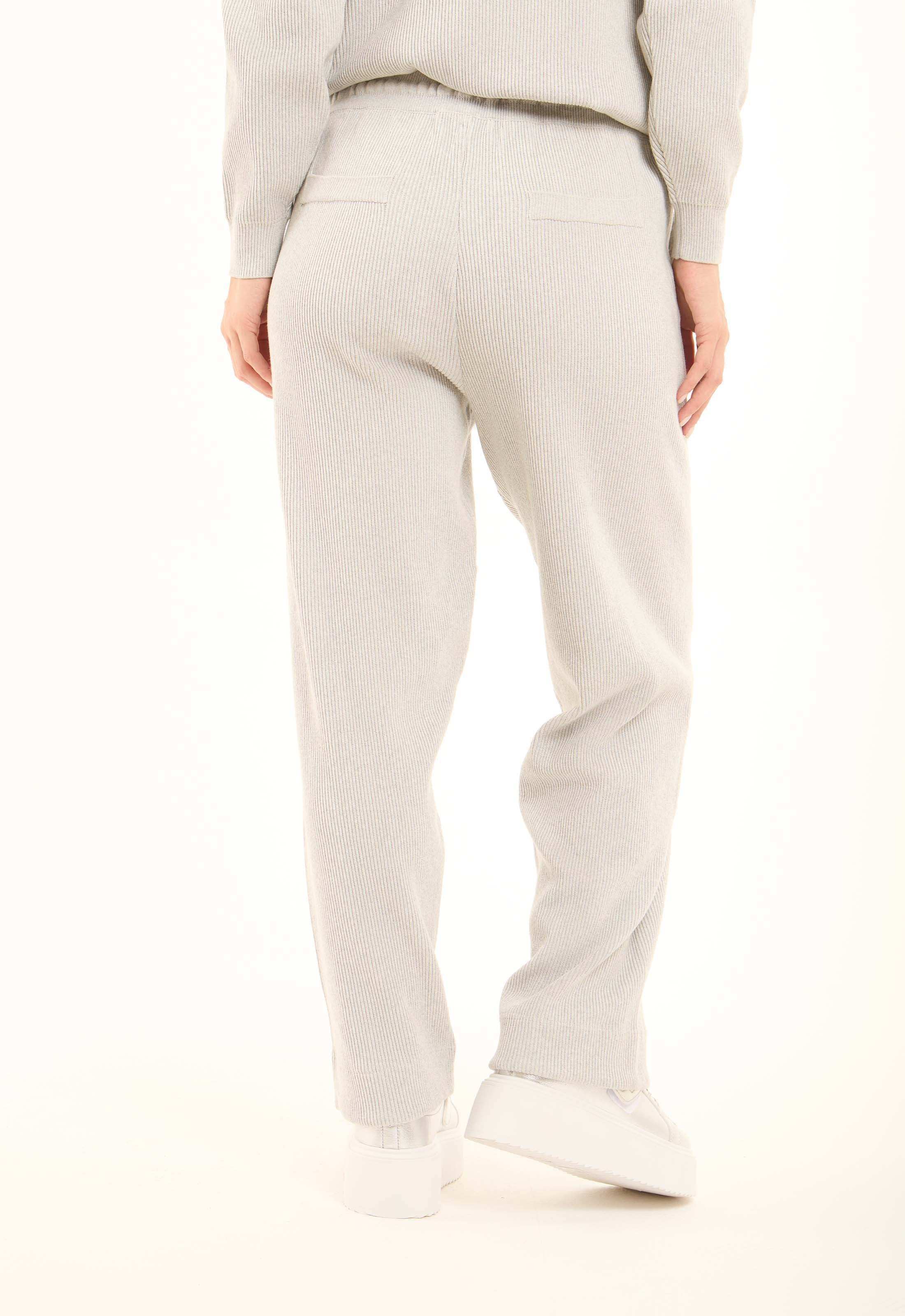 Slip On Ribbed Pants with Side Pockets - Image 4